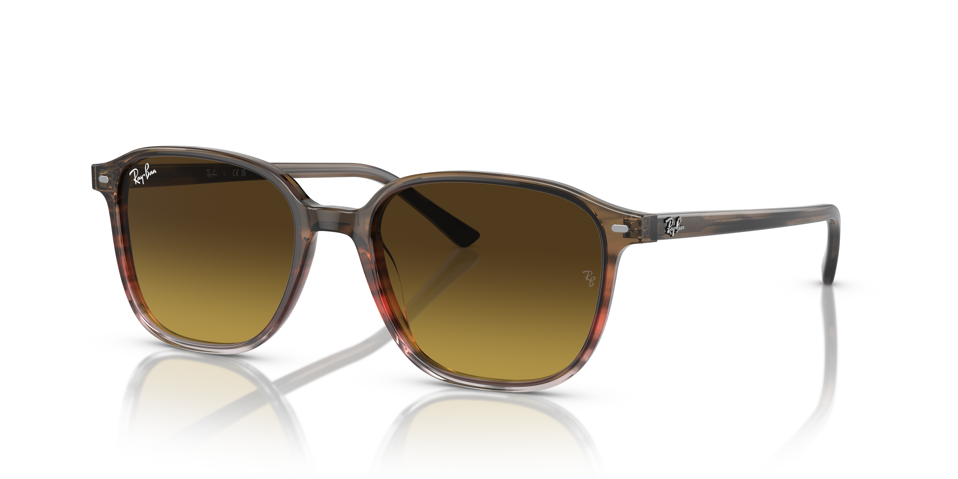 Occhiali da sole Ray-Ban Leonard 0RB2193 Striped Brown & Red