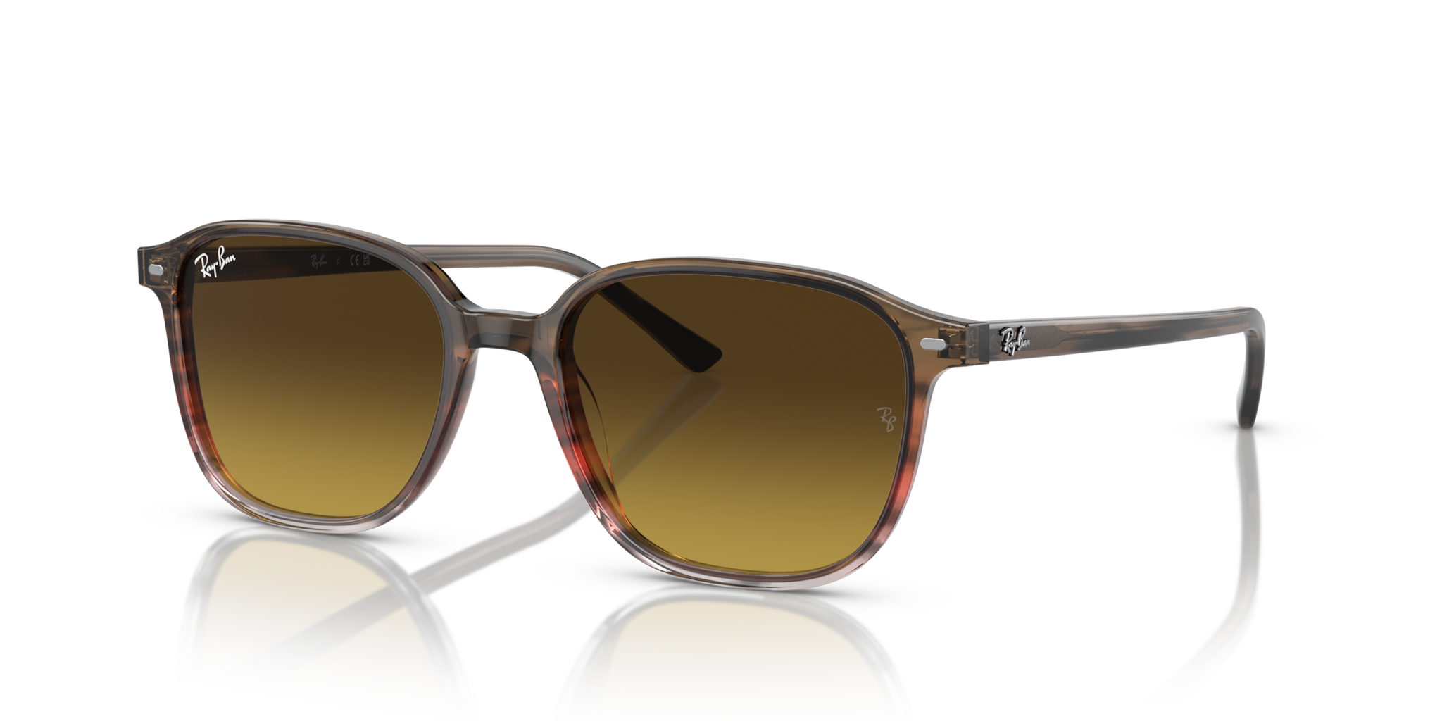 Occhiali da sole Ray-Ban Leonard 0RB2193 Striped Brown & Red