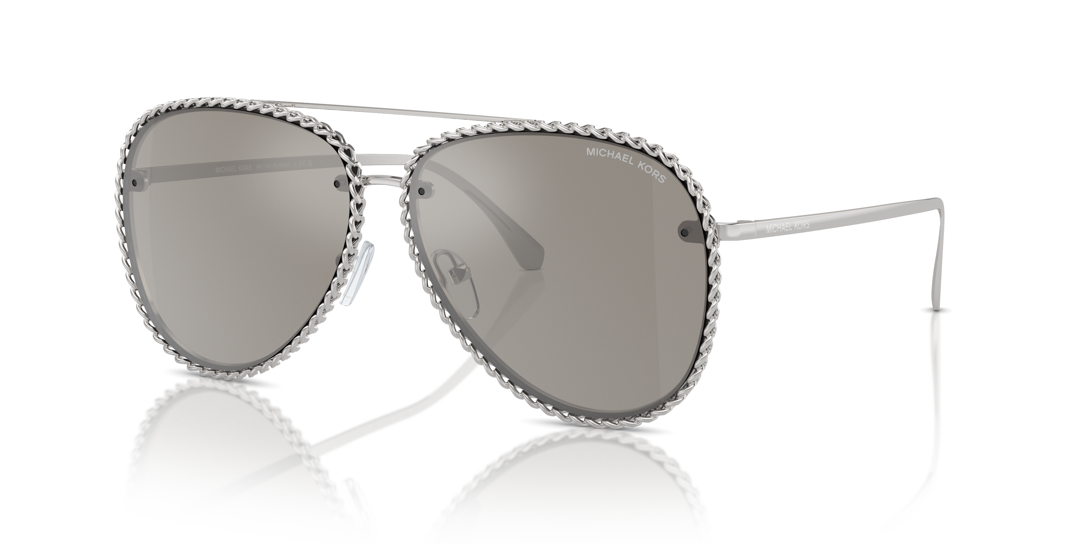 Occhiali da sole Michael Kors Portofino 0MK1147 Shiny Silver
