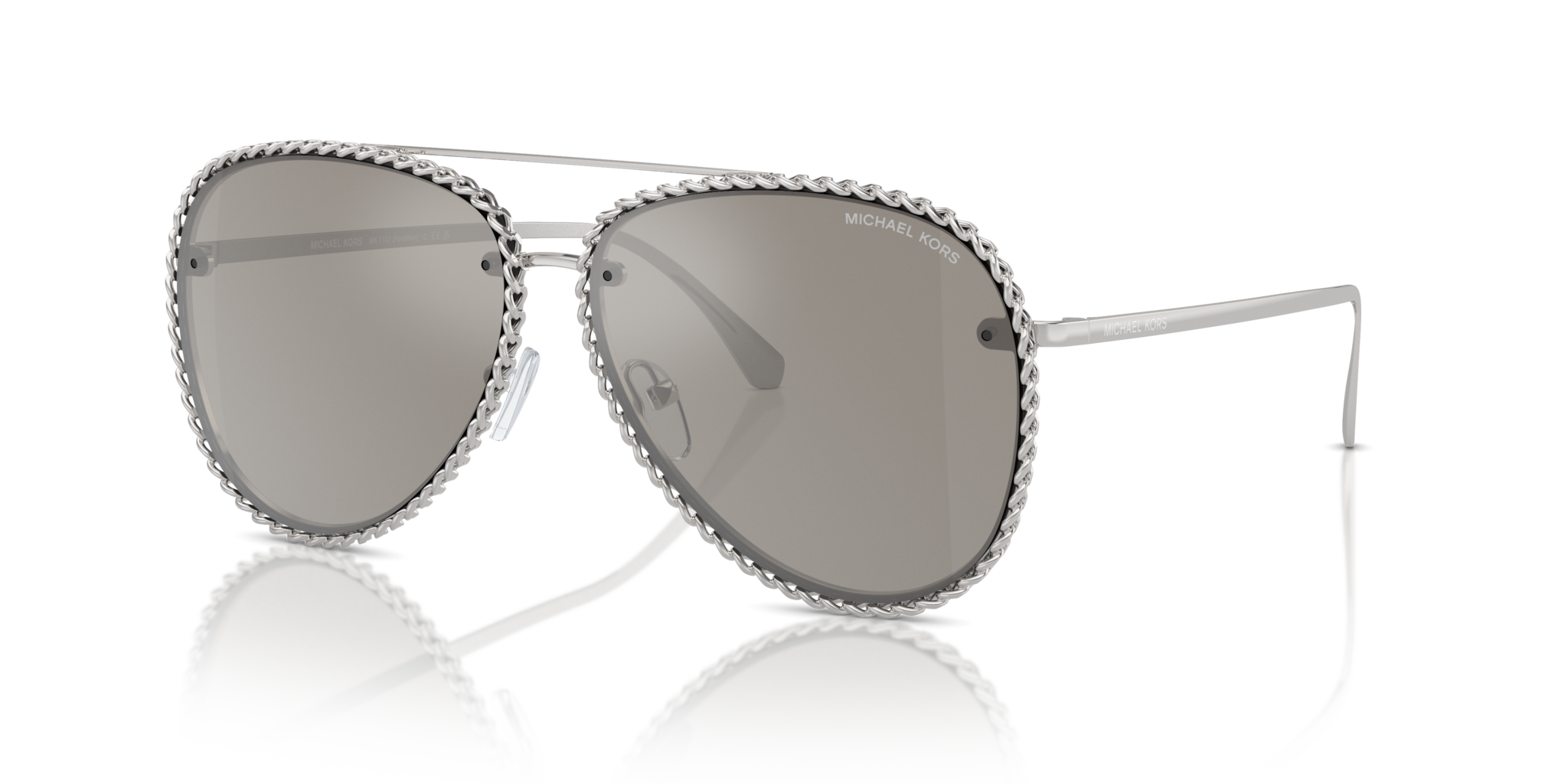 Occhiali da sole Michael Kors Portofino 0MK1147 Shiny Silver