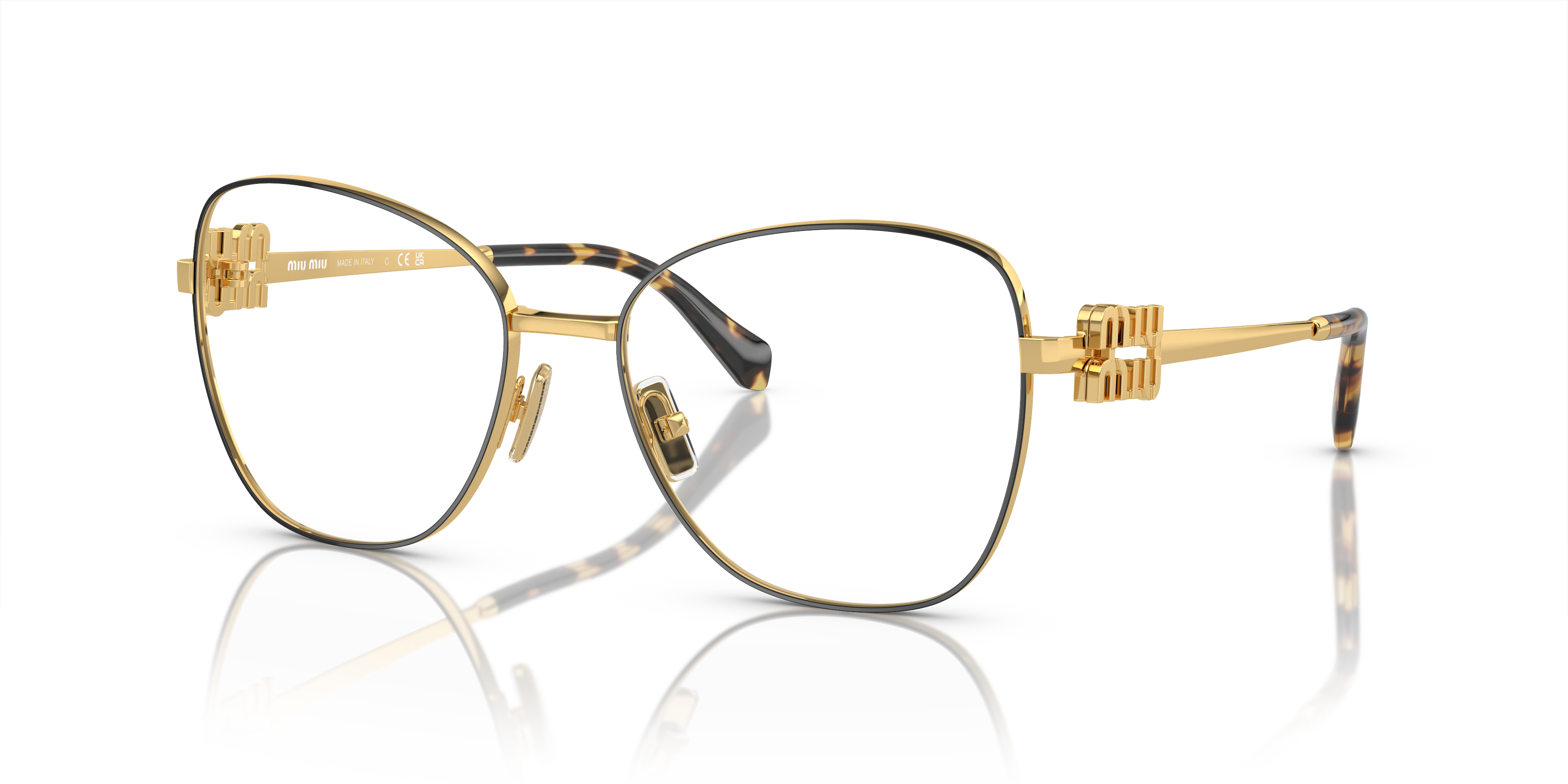 Miu Miu 0MU 50XV Occhiali da Vista Donna Black/Gold | Design Iconico