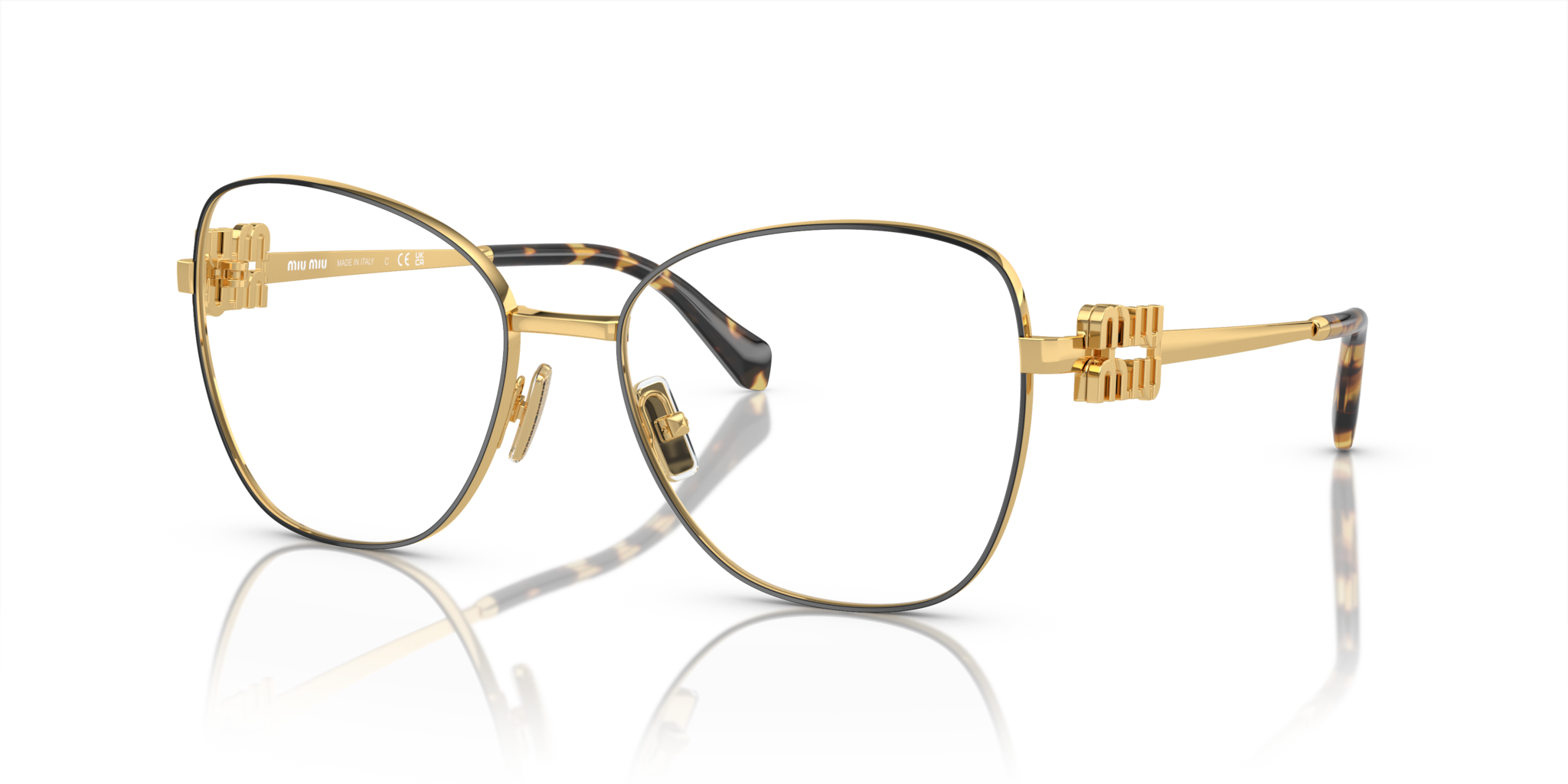 Miu Miu 0MU 50XV Occhiali da Vista Donna Black/Gold | Design Iconico