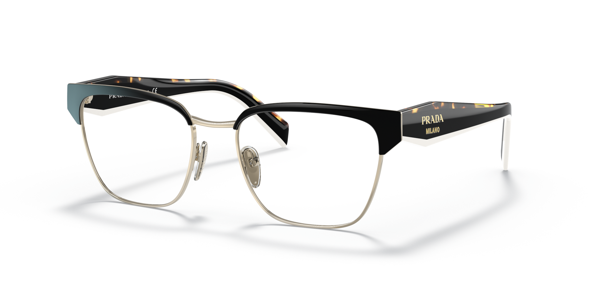 Occhiali da Vista Prada Donna 0PR 65YV Nero/Oro Pallido