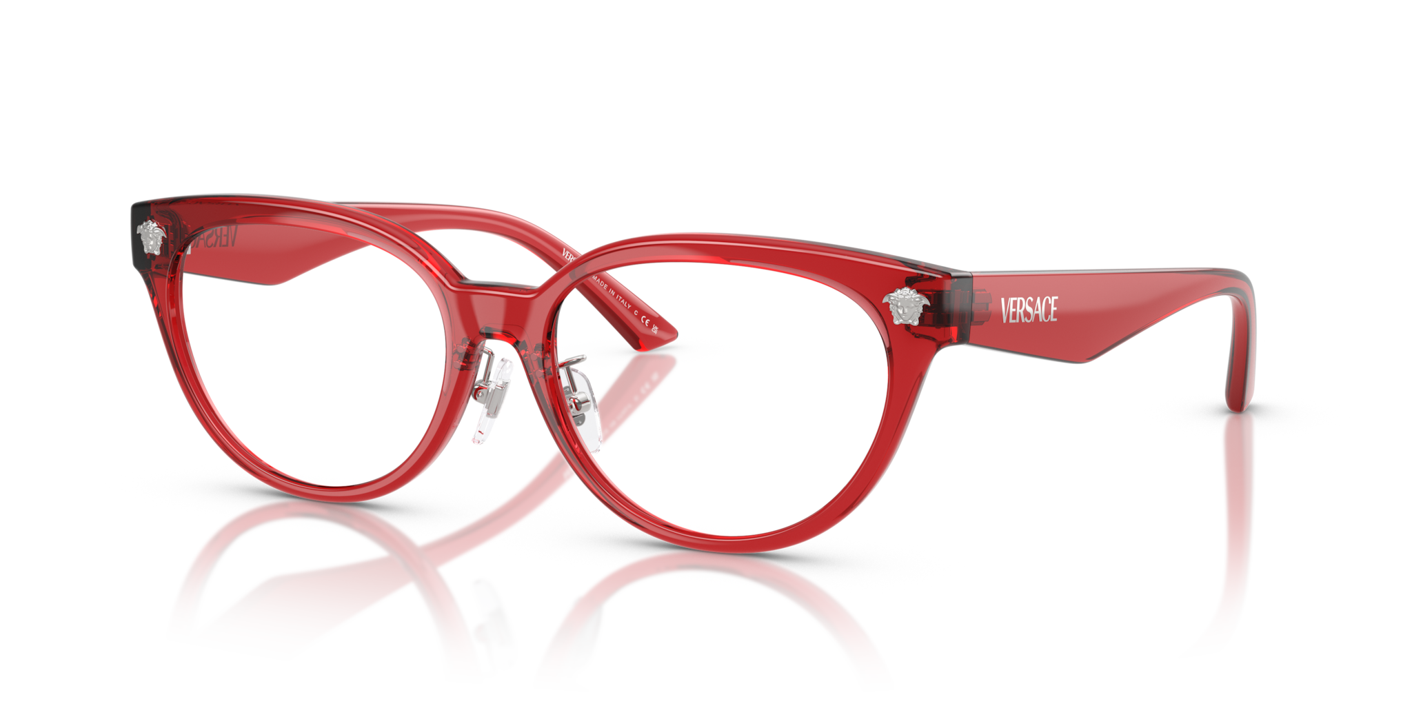 Versace 0VE3370D Occhiali da Vista Donna Rosso Trasparente