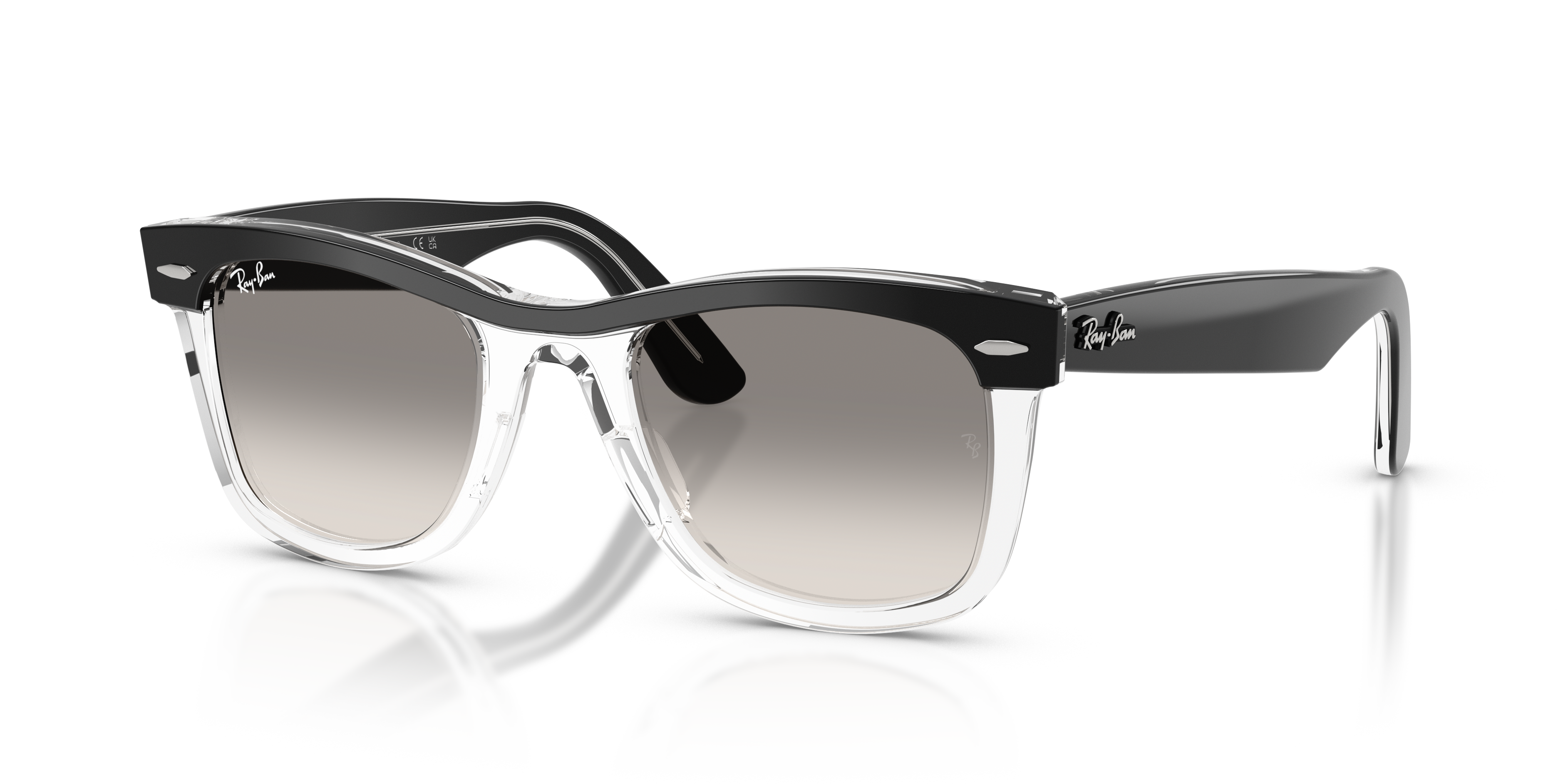 Ray-Ban Wayfarer 0RB2240 Black On Transparent - Occhiali da Sole