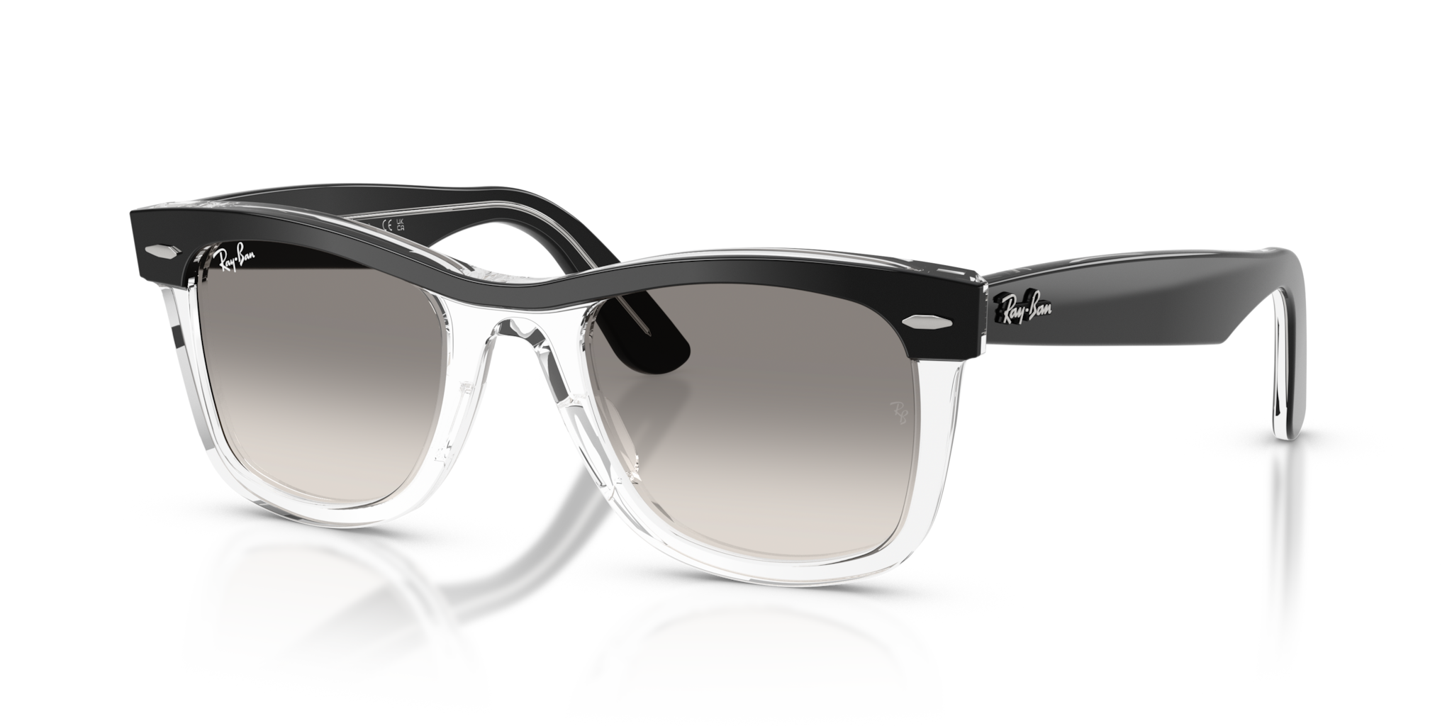 Ray-Ban Wayfarer 0RB2240 Black On Transparent - Occhiali da Sole