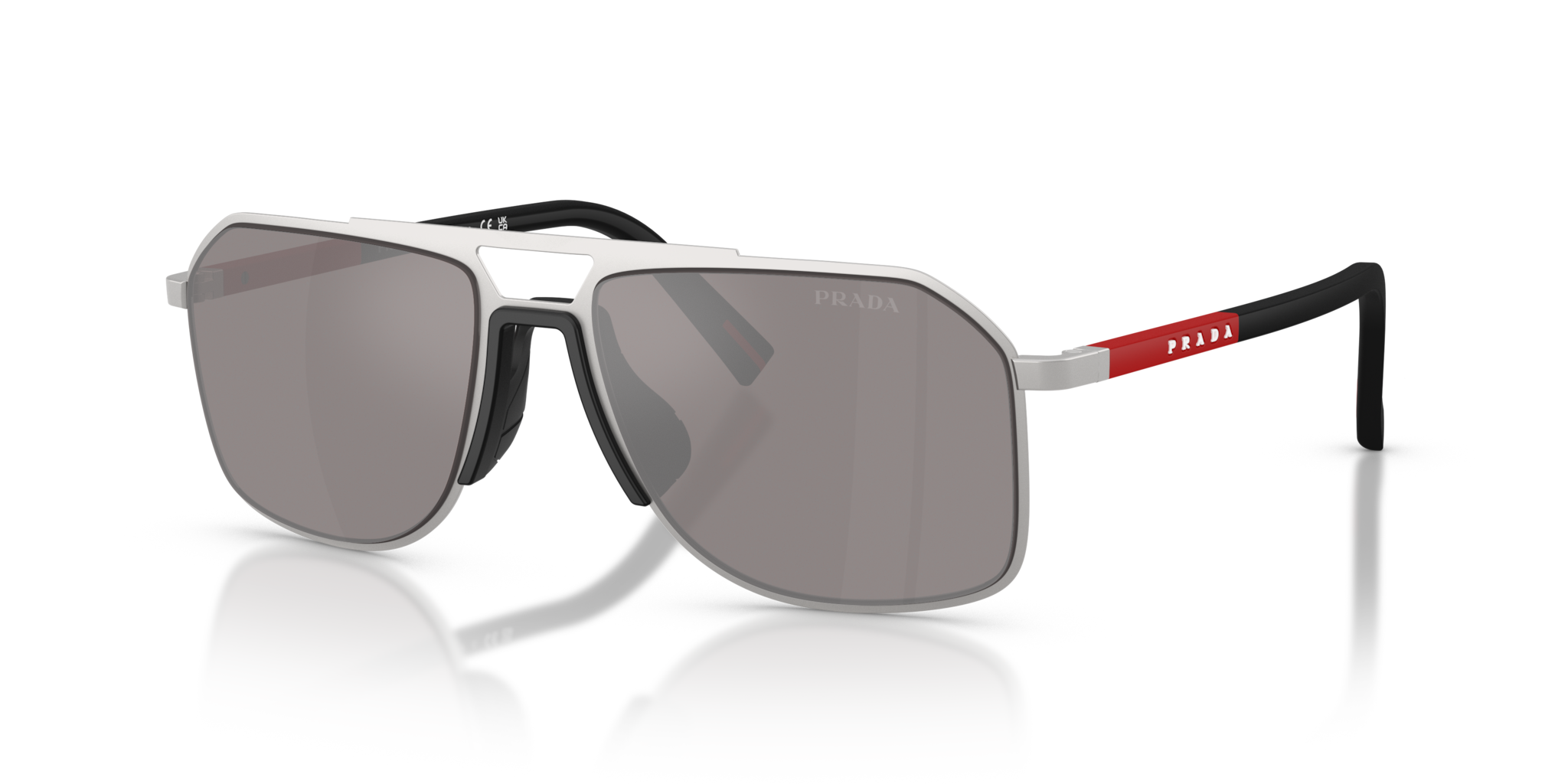 Occhiali da Sole Uomo Prada Linea Rossa PS B51S Matte Silver