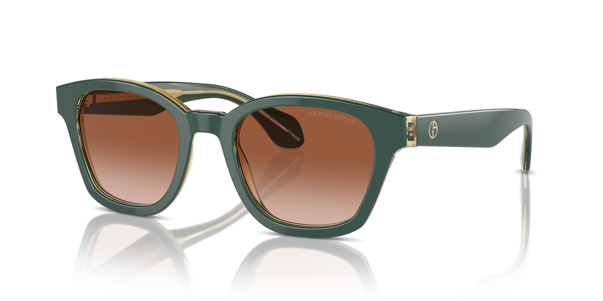 Giorgio Armani AR8207 Uomo - Occhiali da Sole Top Green/Olive Original