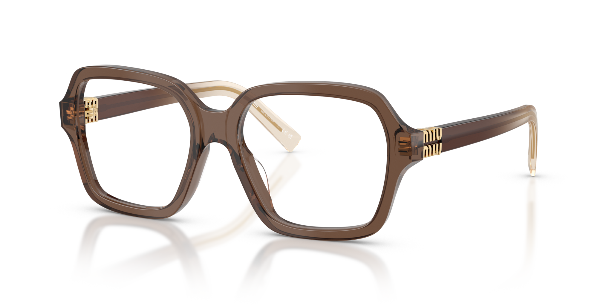 Miu Miu 0MU 03YV Donna: Occhiali da Vista Marrone Trasparente