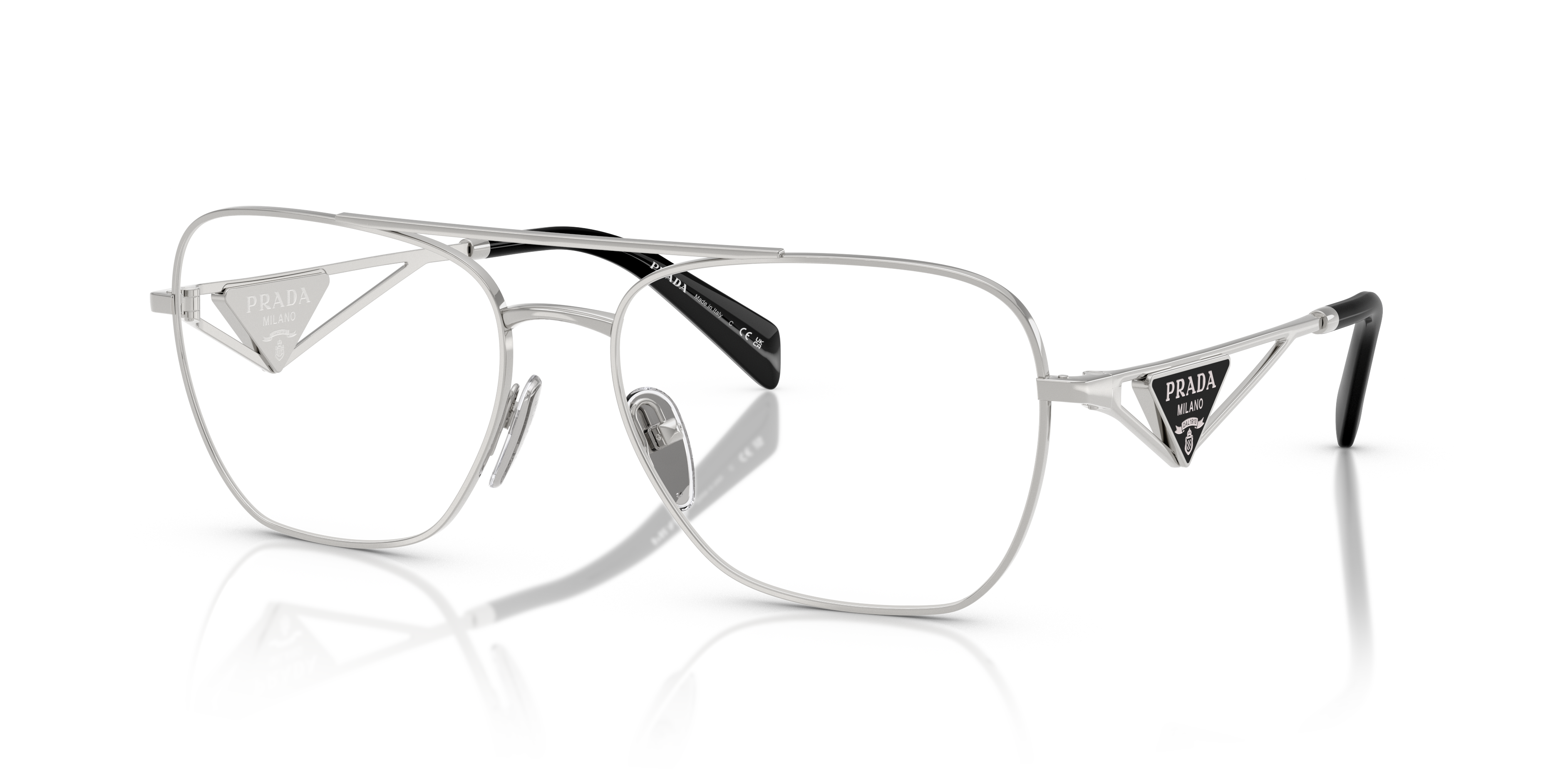 Prada 0PR B50V Occhiali da Vista Donna Silver - Eleganza Iconica