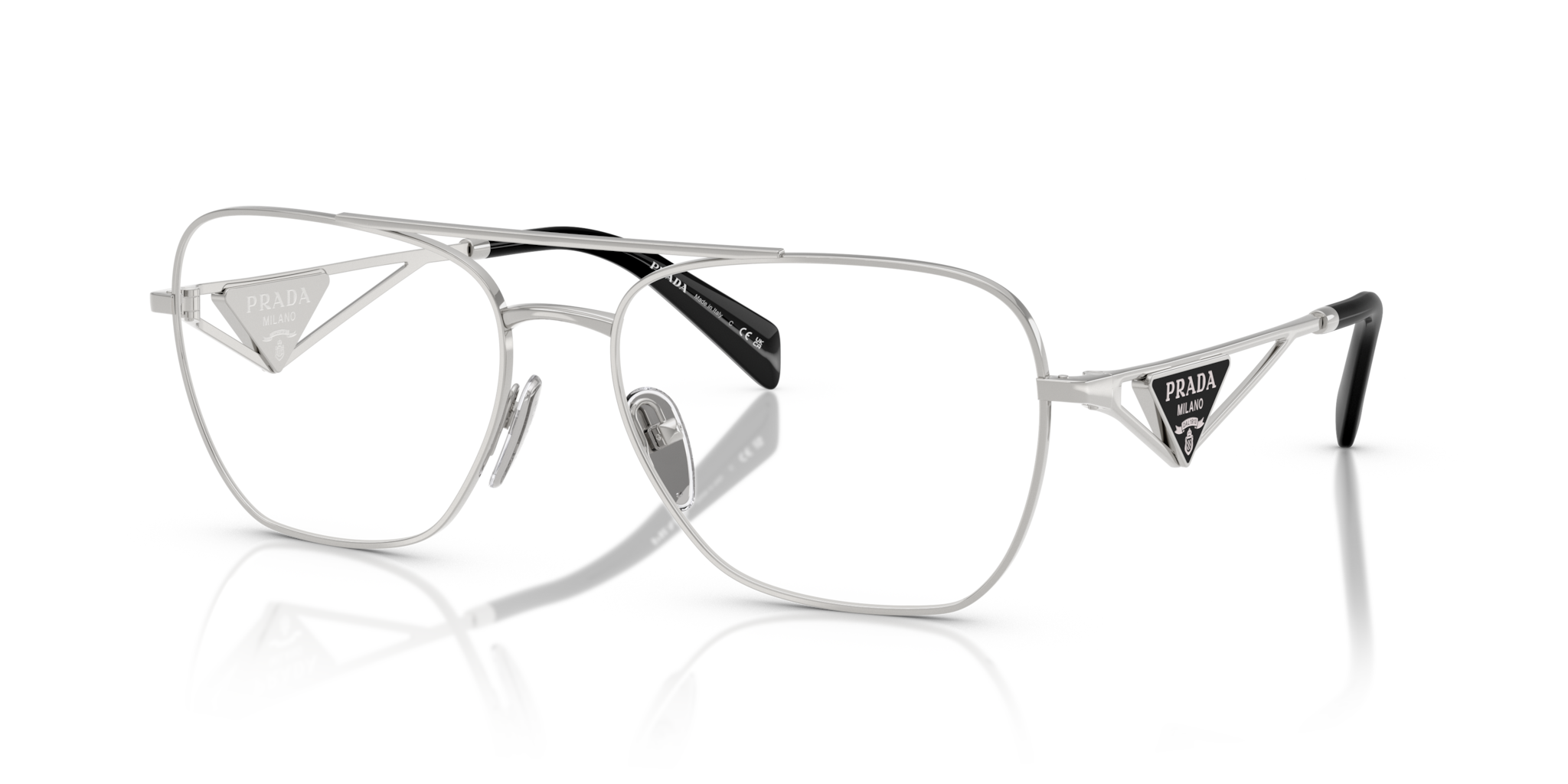 Prada 0PR B50V Occhiali da Vista Donna Silver - Eleganza Iconica