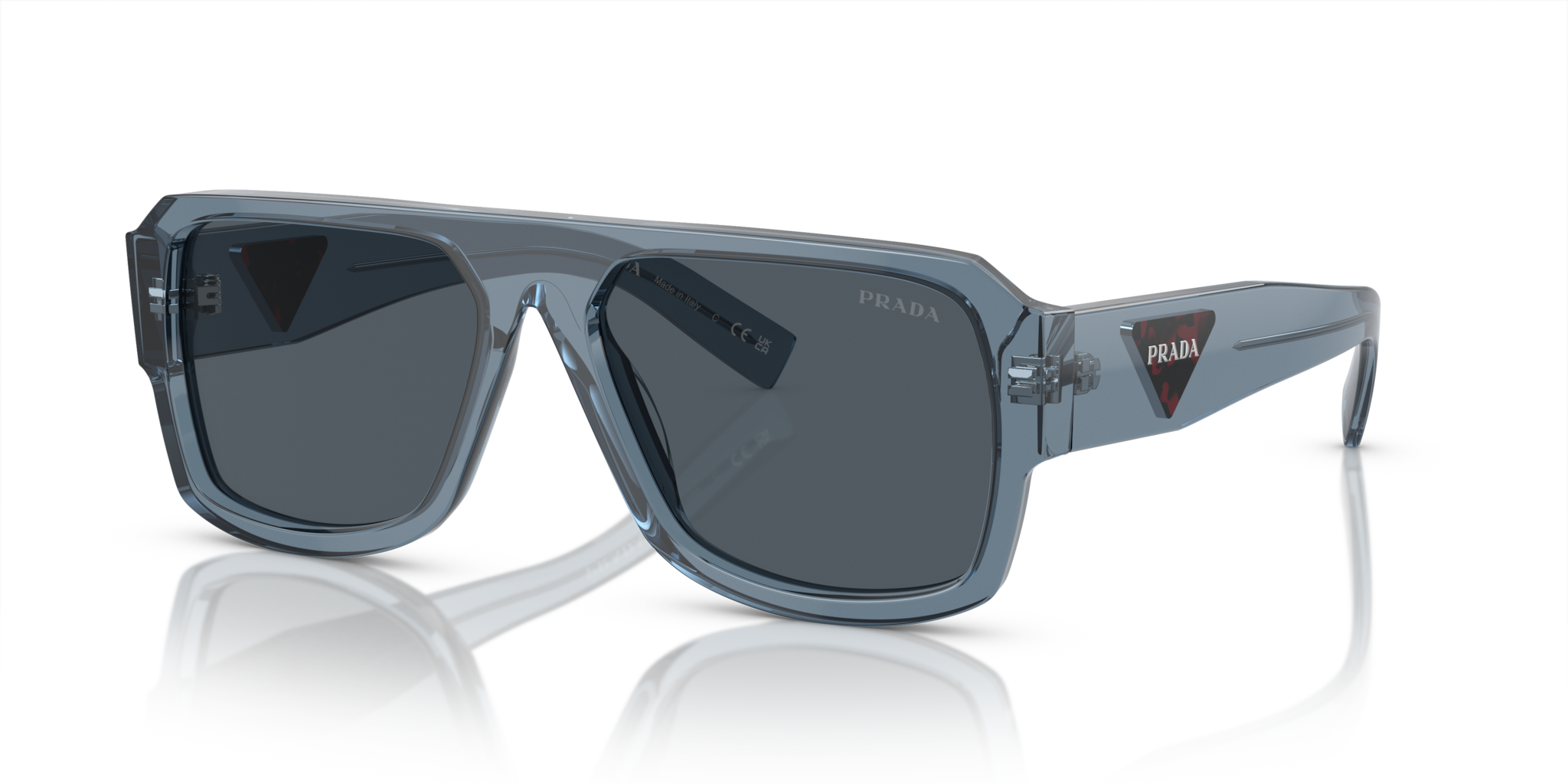 Occhiali da Sole Prada Uomo PR 22YS Grigio Trasparente Originali