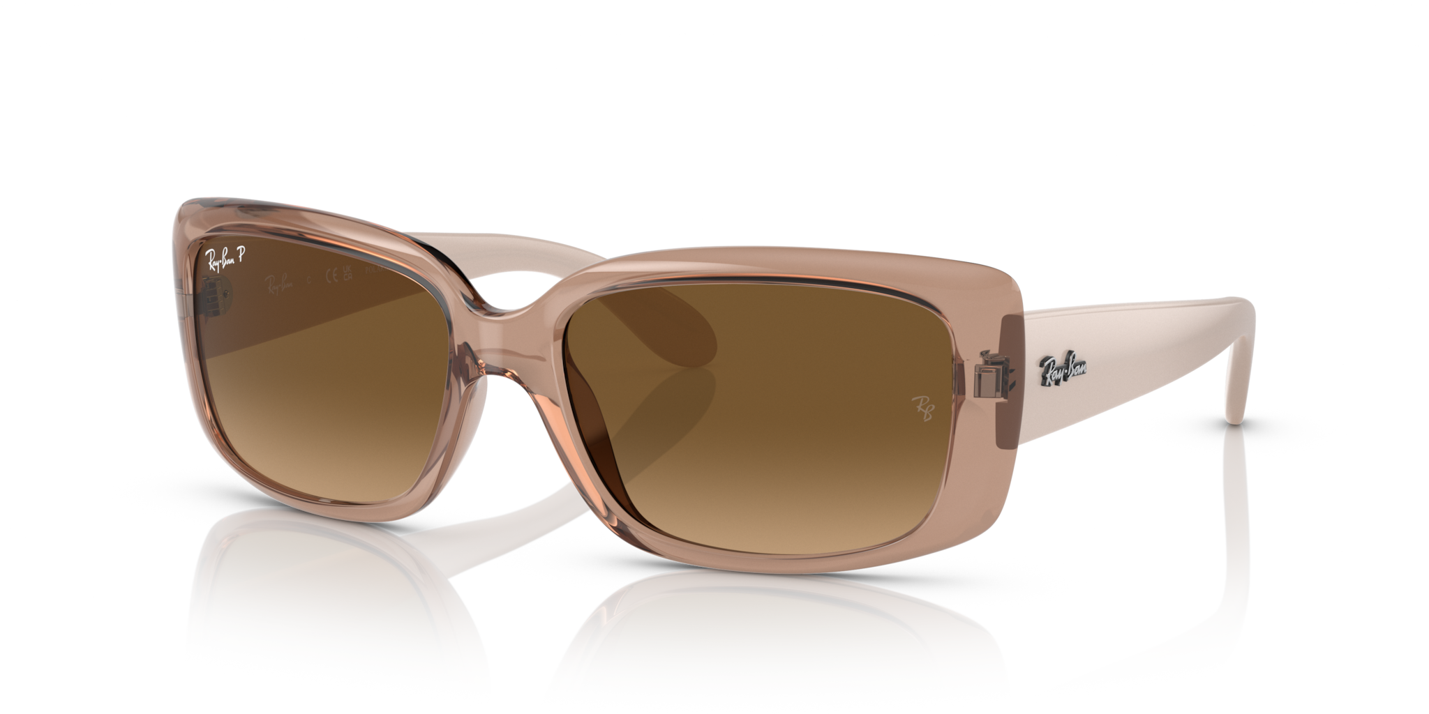 Occhiali da Sole Ray-Ban RB4389 Donna Marrone Trasparente Originali