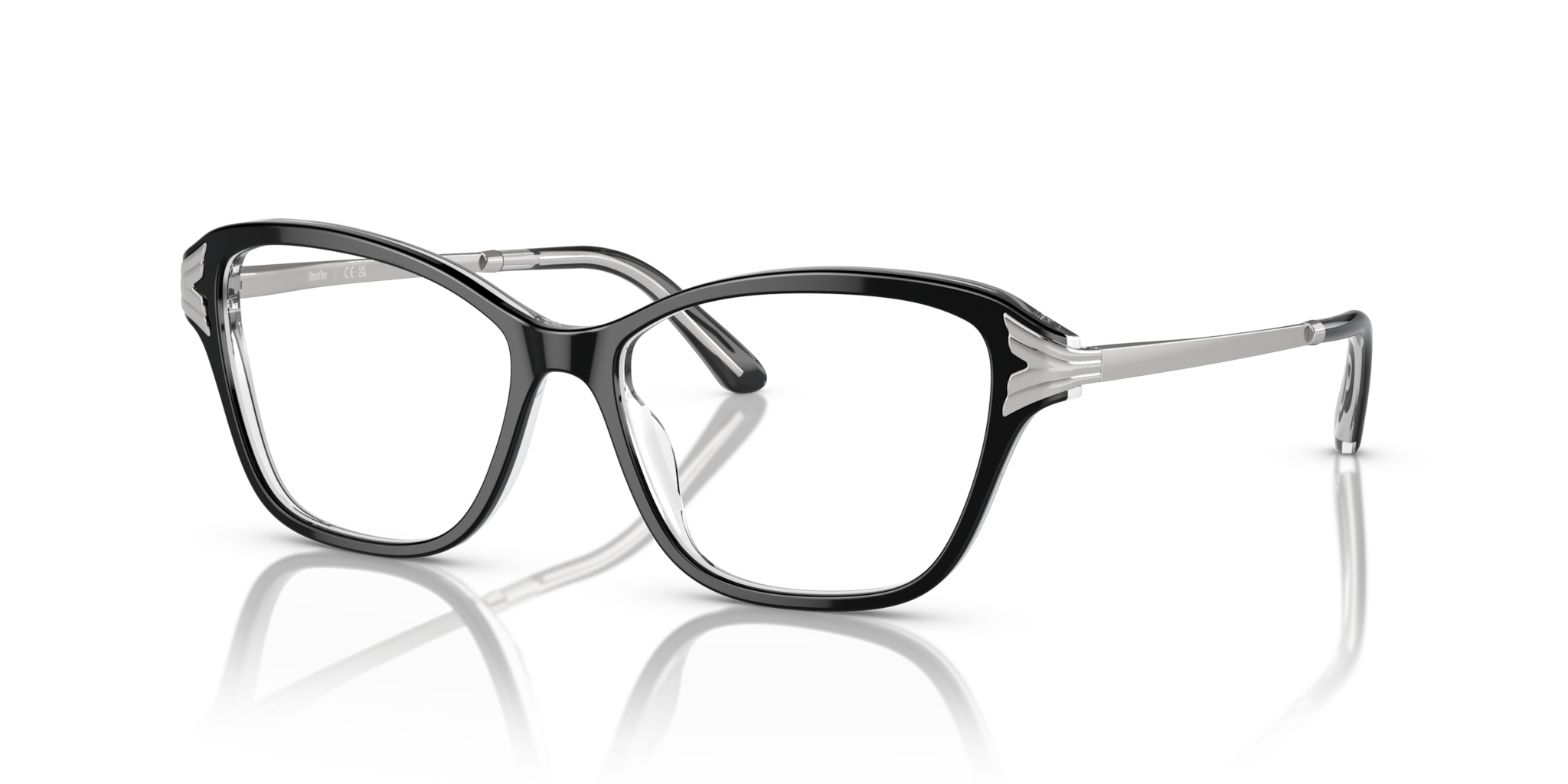 Occhiali da Vista Sferoflex SF1577 Donna | Top Black On Transparent