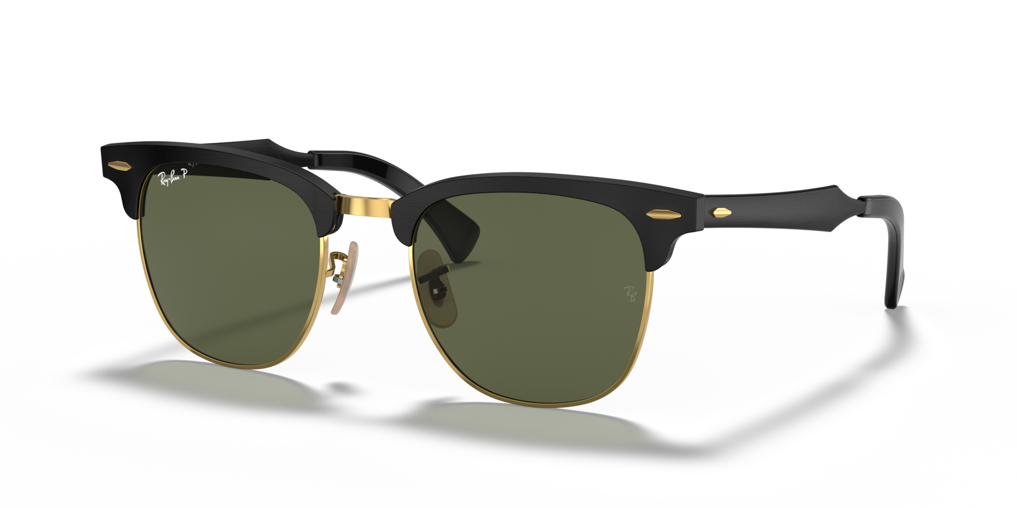 Occhiali da Sole Ray-Ban Clubmaster Aluminum Neri Oro - Modello 0RB350