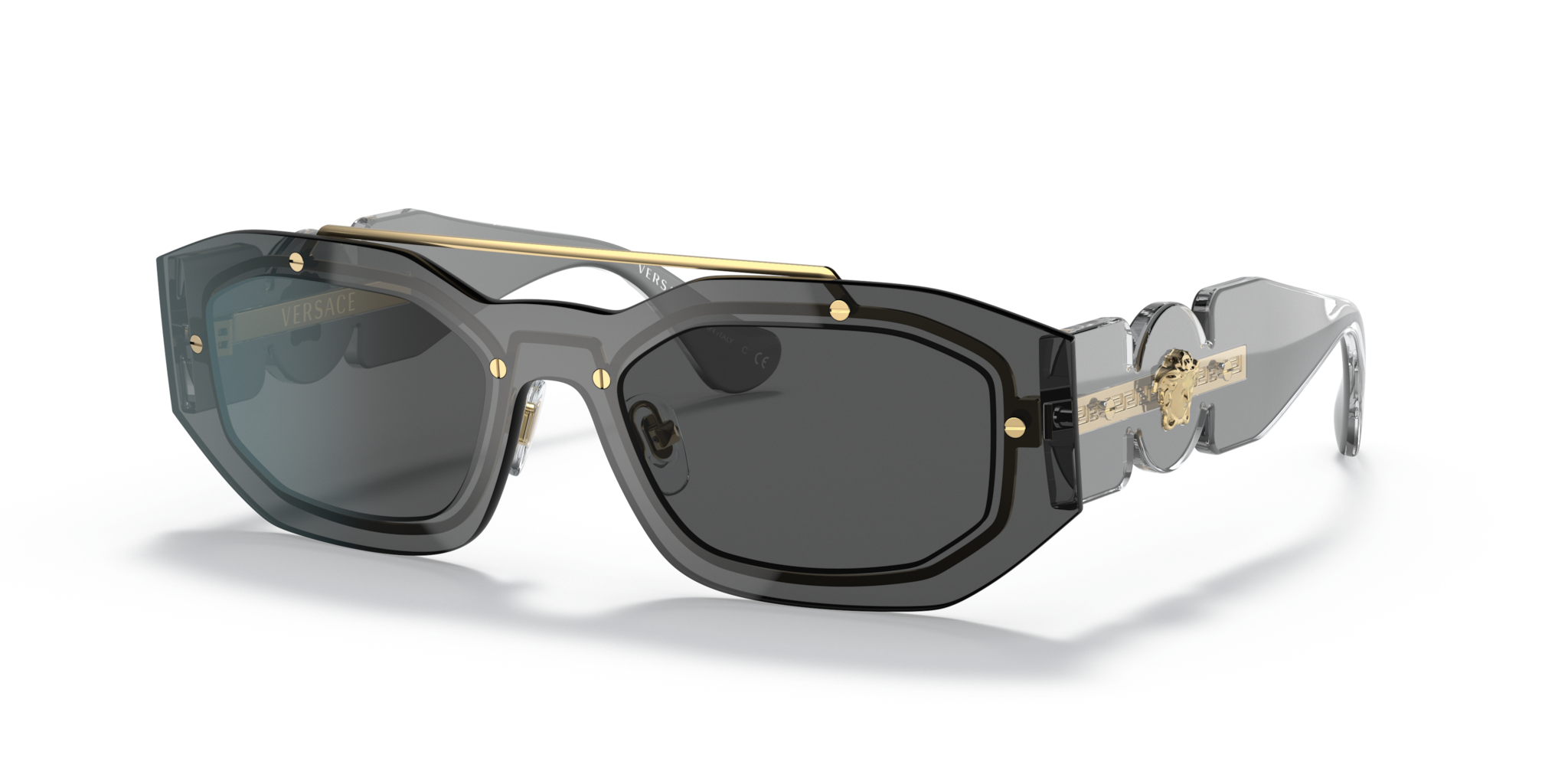 Occhiali da Sole Versace VE2235 Biggie - Transparent Dark Grey Origina