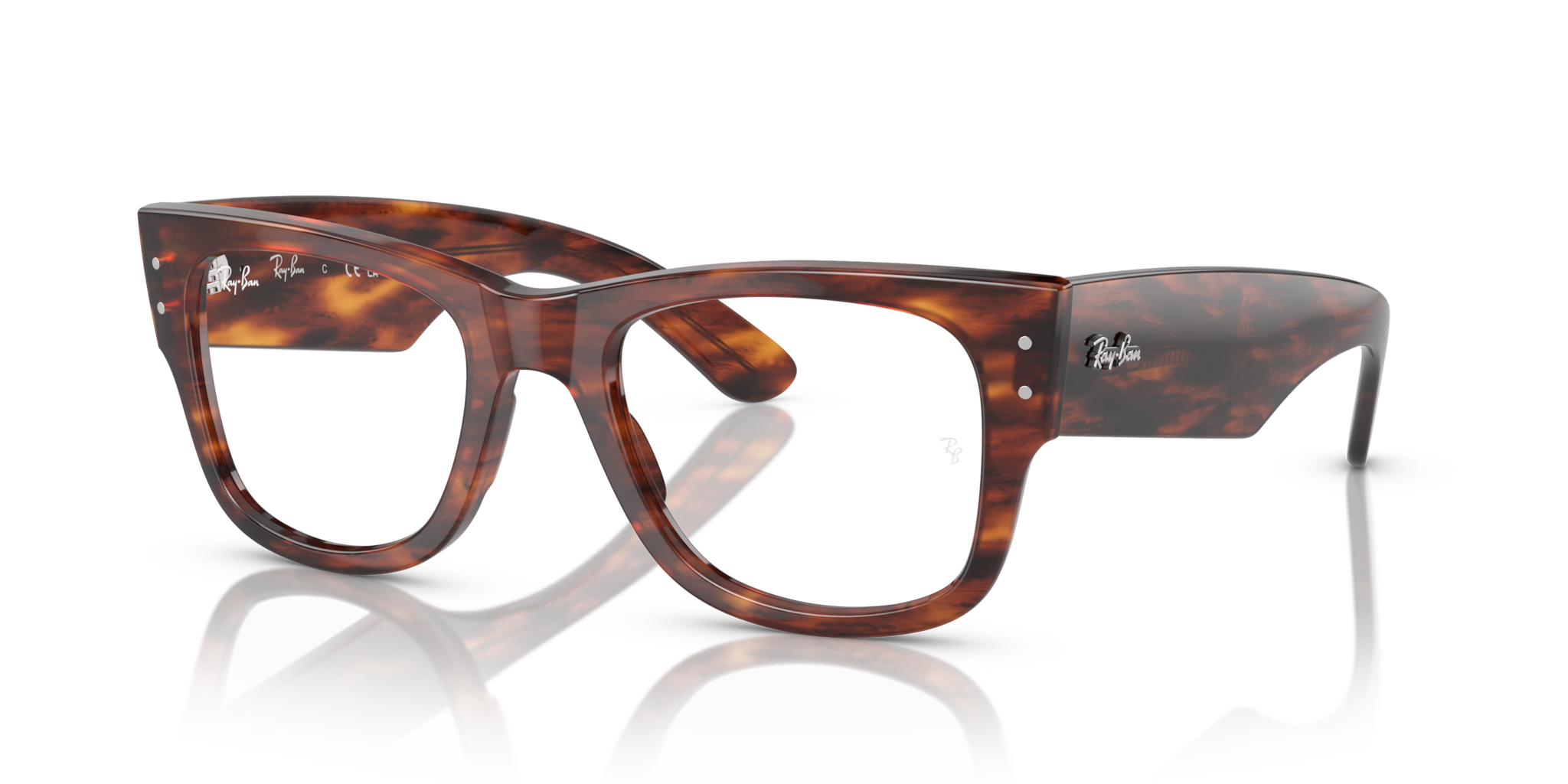 Occhiali da Vista Ray-Ban Mega Wayfarer Striped Havana Uomo Donna