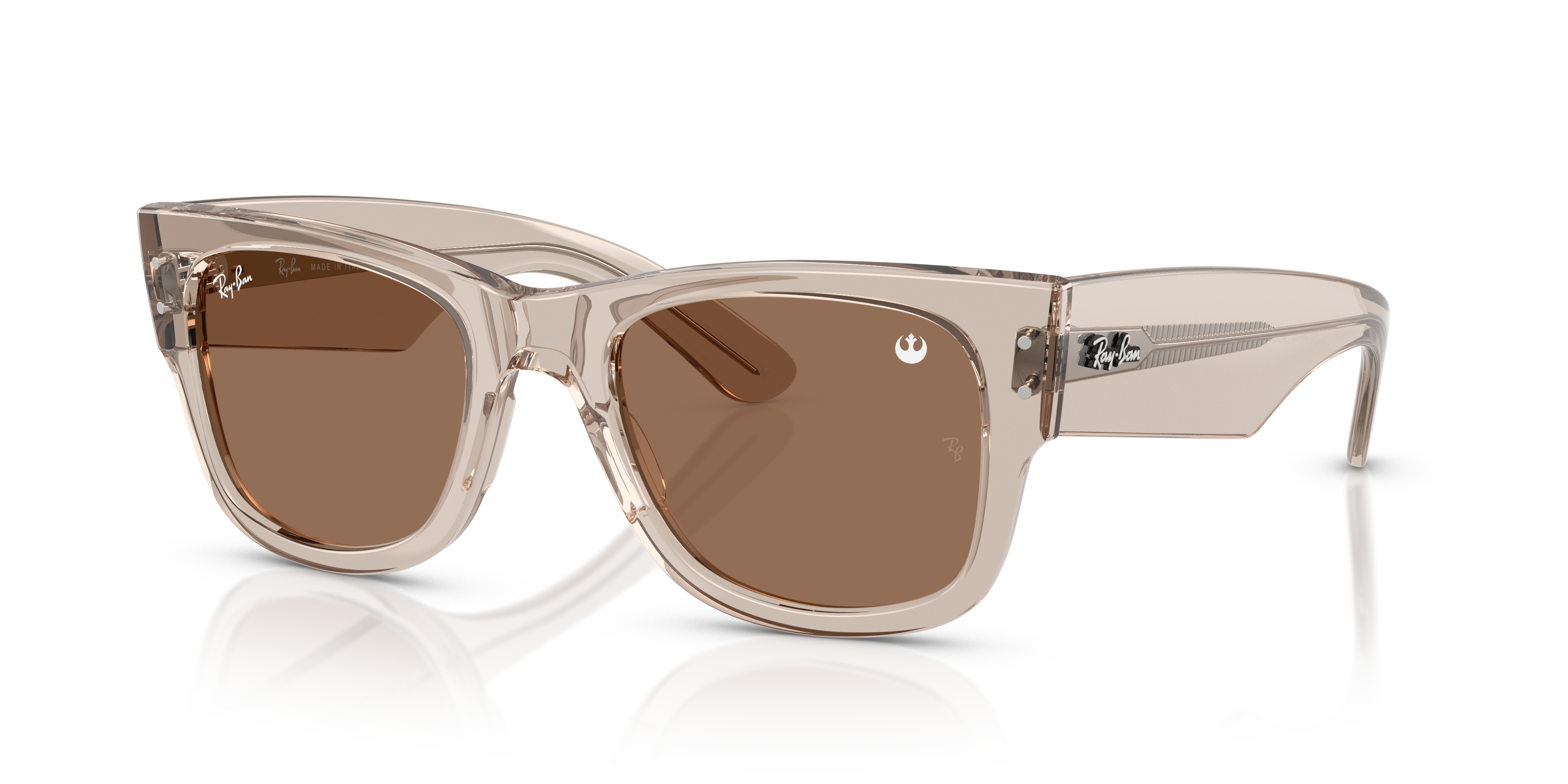 Ray-Ban Mega Wayfarer Marrone Trasparente - Occhiali da Sole Unisex