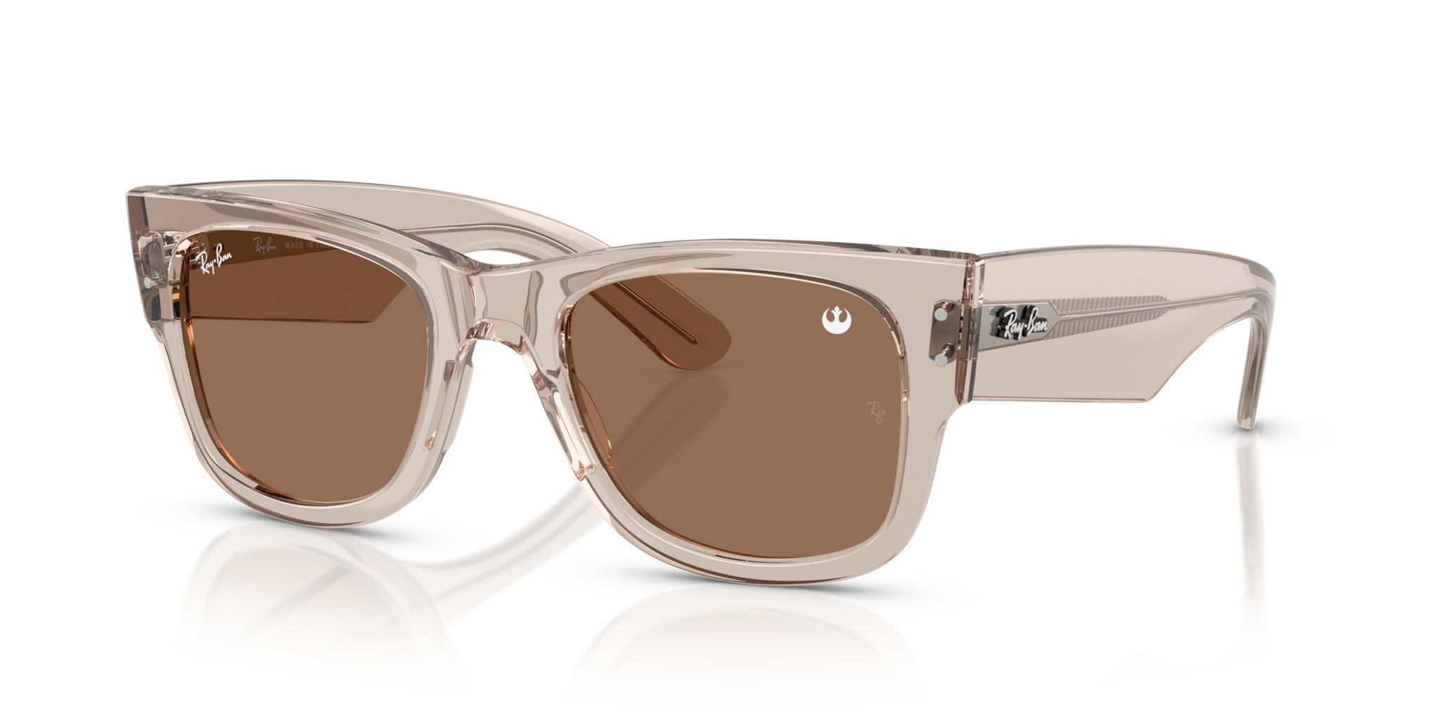 Ray-Ban Mega Wayfarer Marrone Trasparente - Occhiali da Sole Unisex