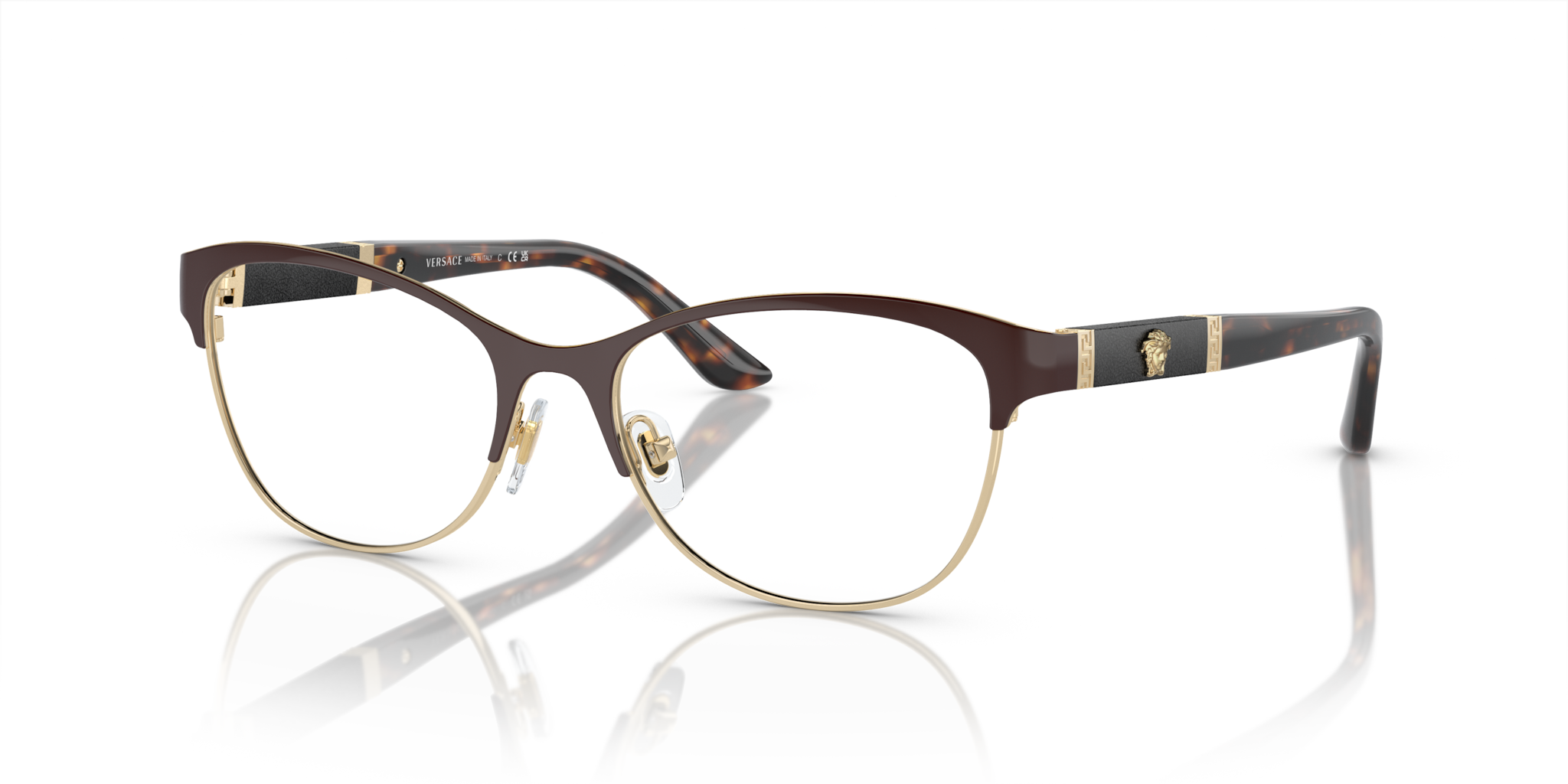 Versace 0VE1233Q Donna: Occhiali da Vista Eleganti Marrone/Oro