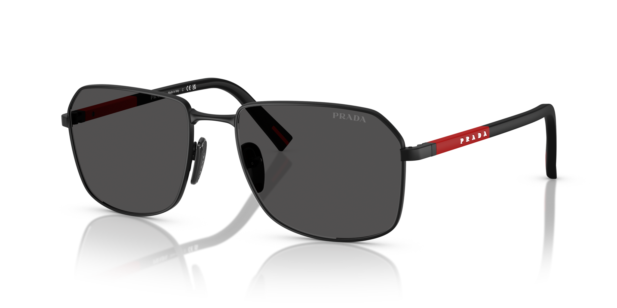 Occhiali da sole Prada Linea Rossa PS A51S Uomo Nero Opaco