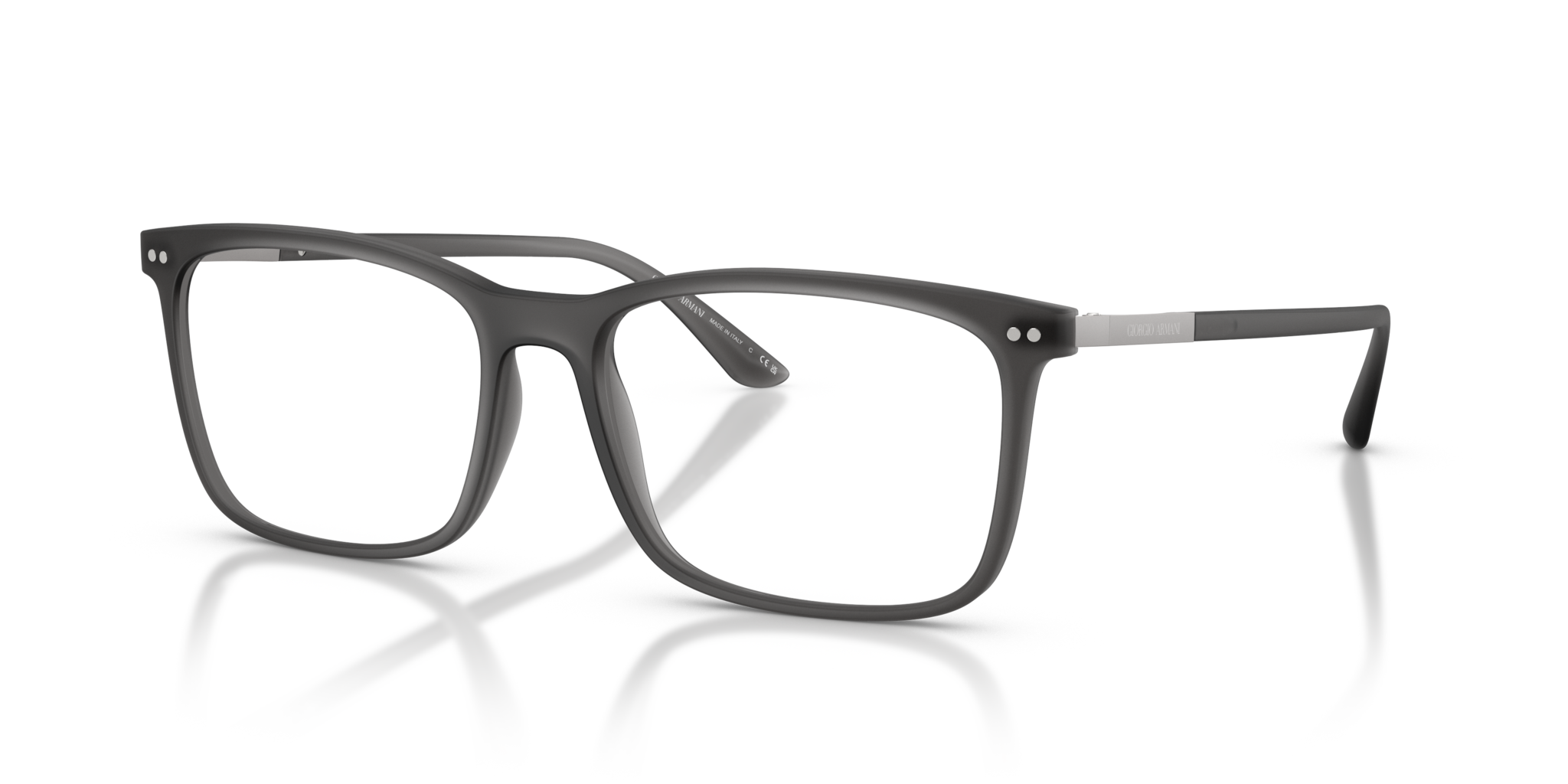 Giorgio Armani 0AR7122 Uomo - Occhiali da Vista Grigio Opaco Trasparen
