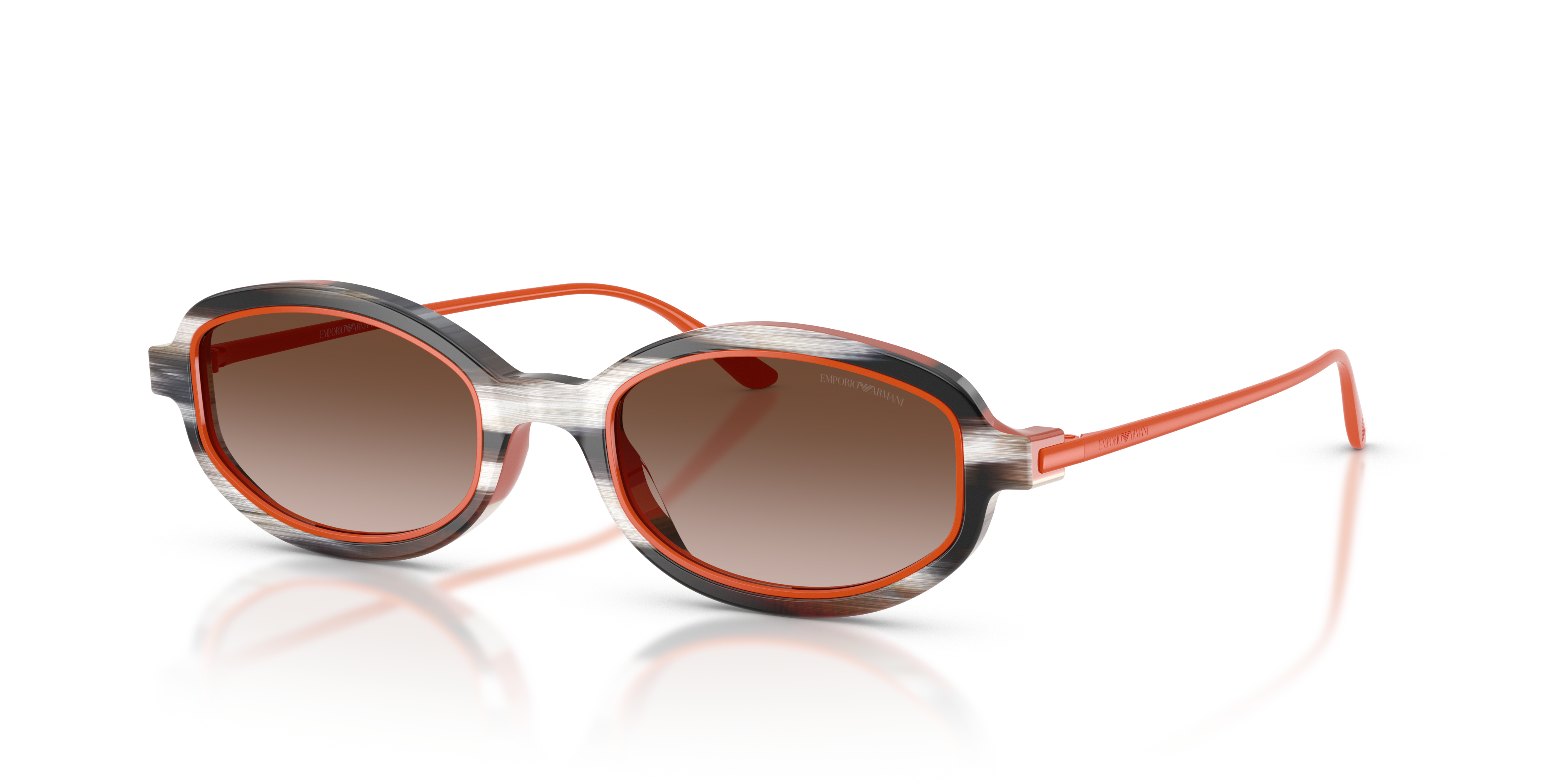 Occhiali da sole Emporio Armani 0EA4276U donna Shiny Striped Beige/Ora