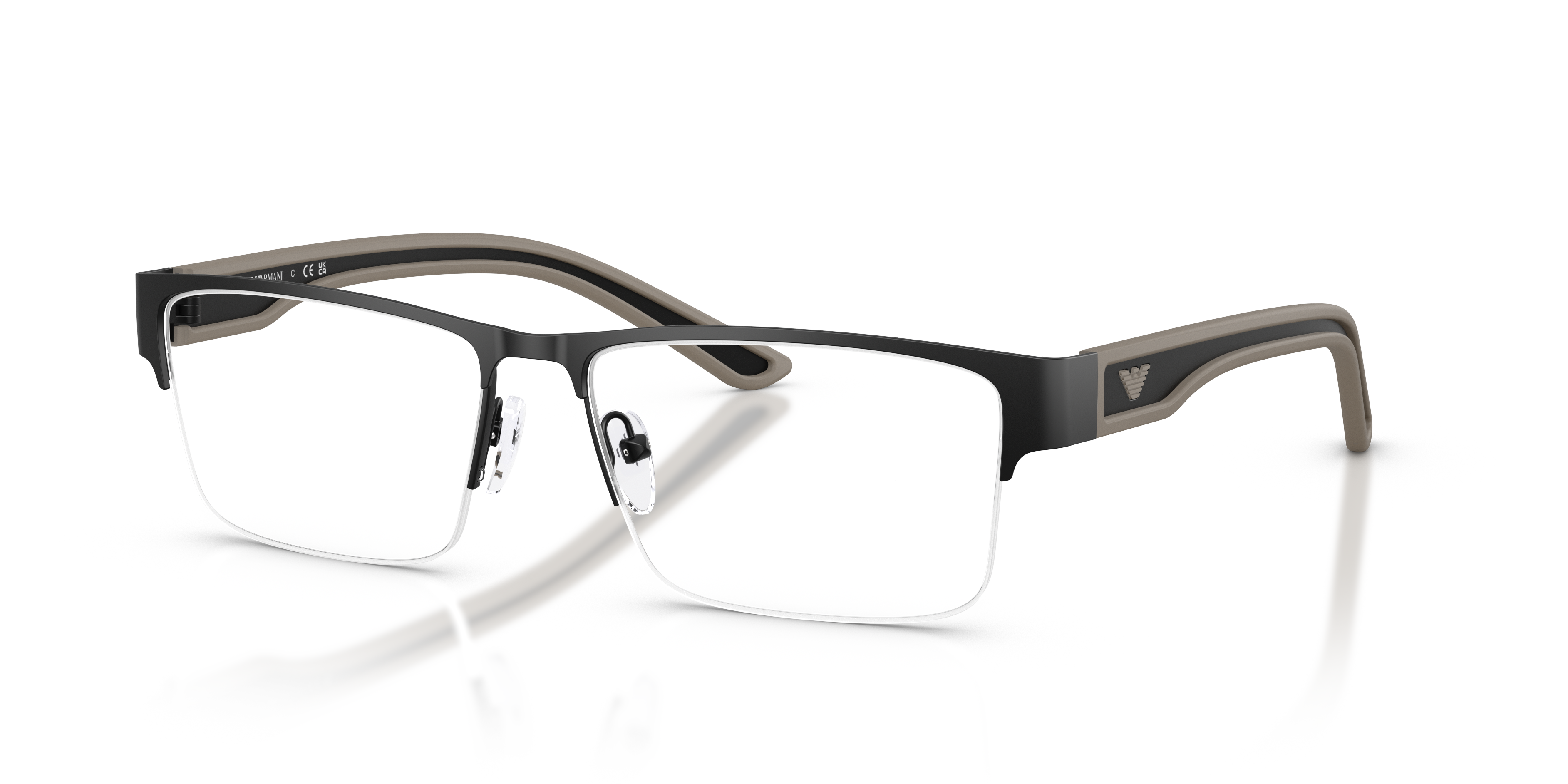 Emporio Armani 0EA1182 Uomo - Occhiali da Vista Nero Opaco Gommatto
