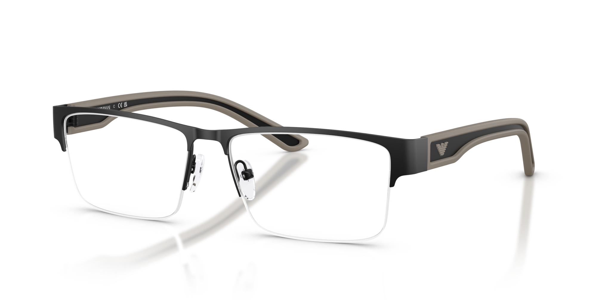 Emporio Armani 0EA1182 Uomo - Occhiali da Vista Nero Opaco Gommatto