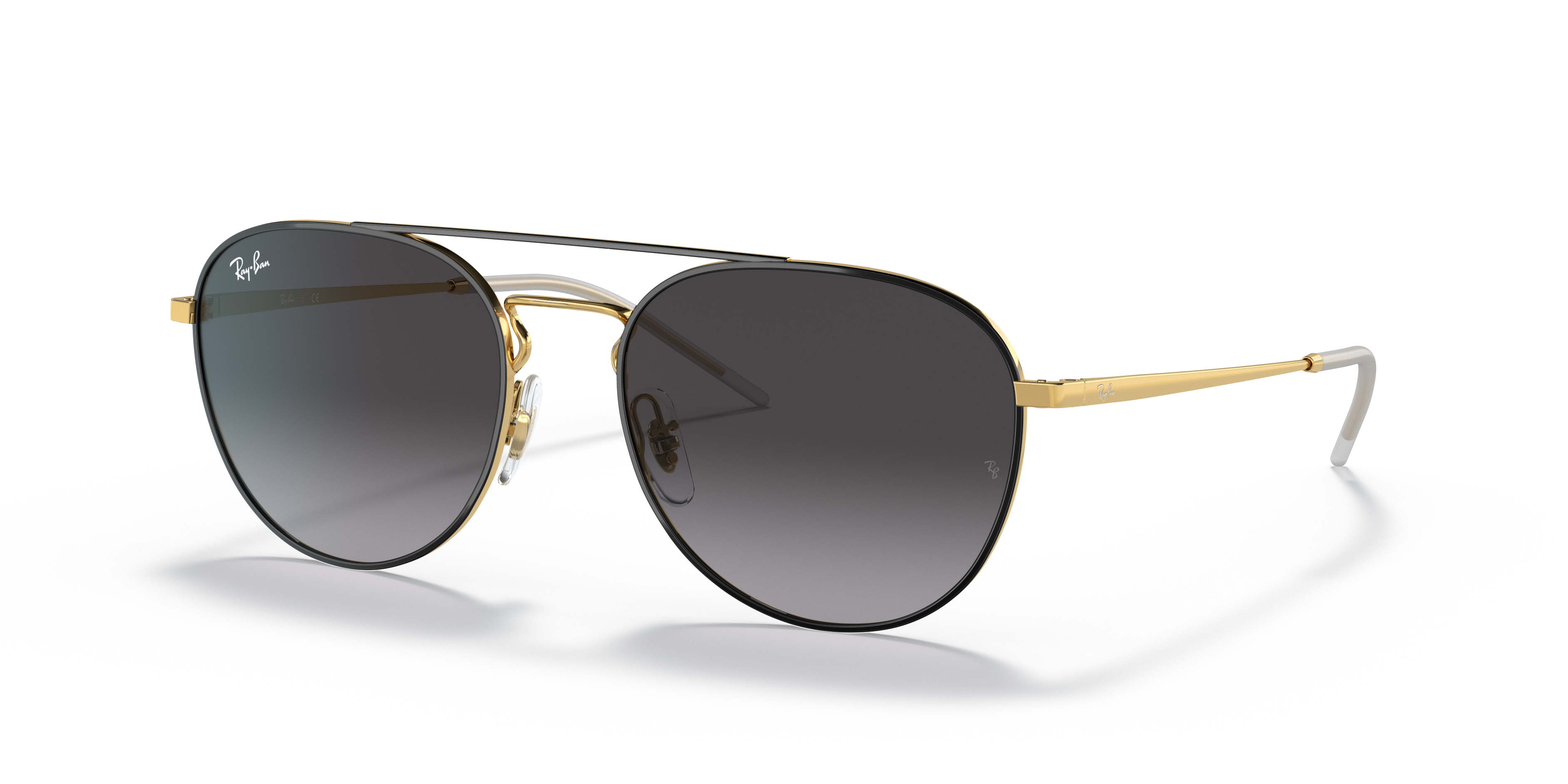 UNISEX SUNGLASSES RAY-BAN RB 3589 - 90548G GOLD TOP ON BLACK 