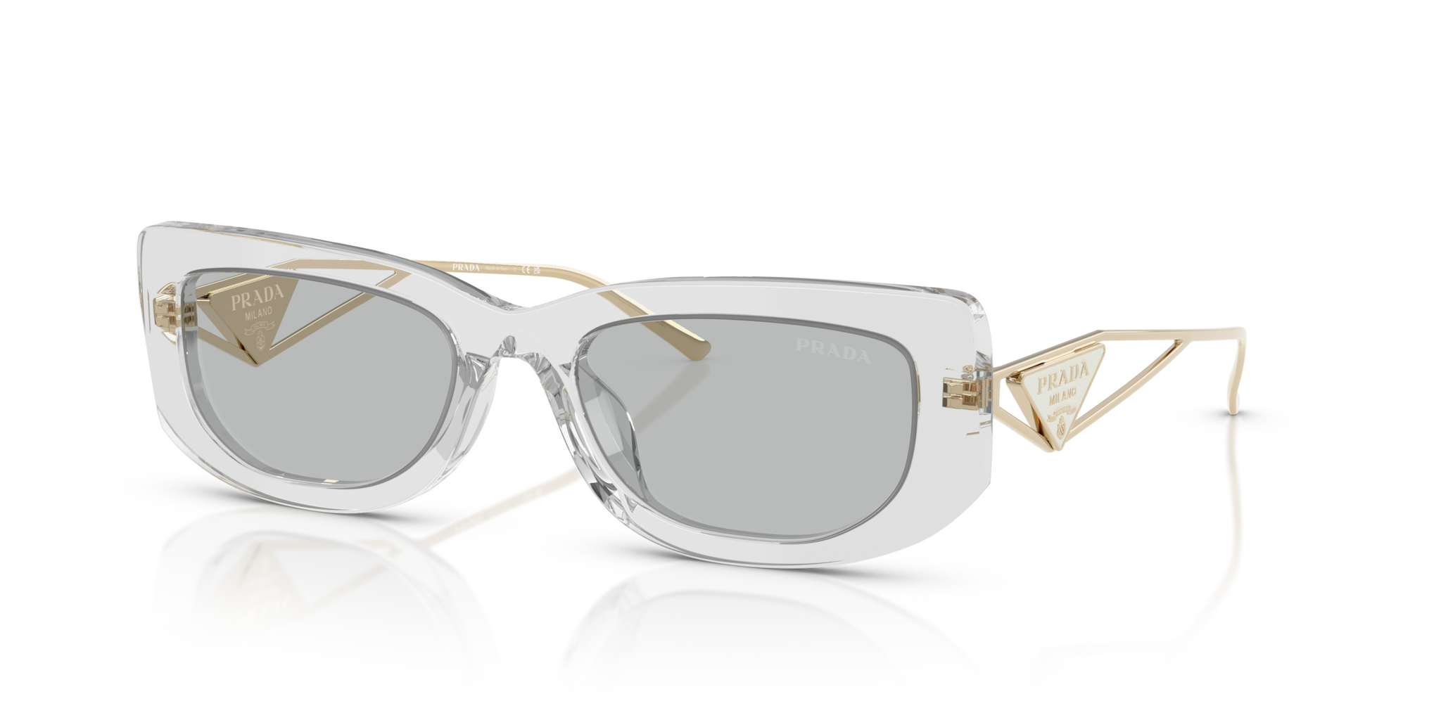 Occhiali da Sole Prada Donna 0PR 14YS Grigio Trasparente - Originali