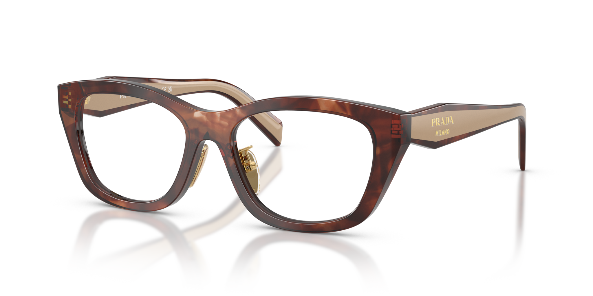 Occhiali da Vista Prada 0PR D11VD Donna | Colore Caramel Havana
