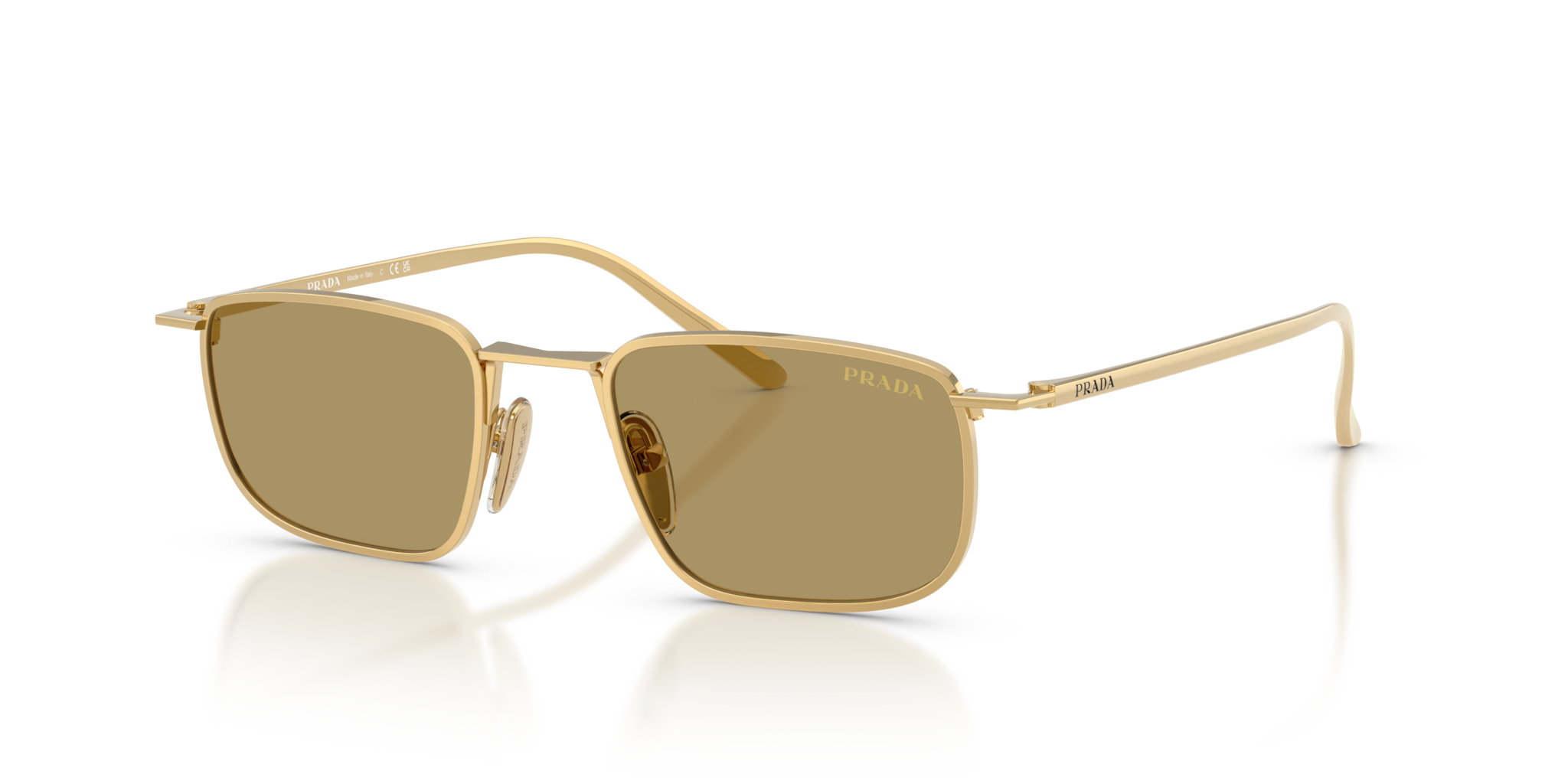Prada 0PR D52S Gold Uomo: Occhiali da Sole Iconici e Originali