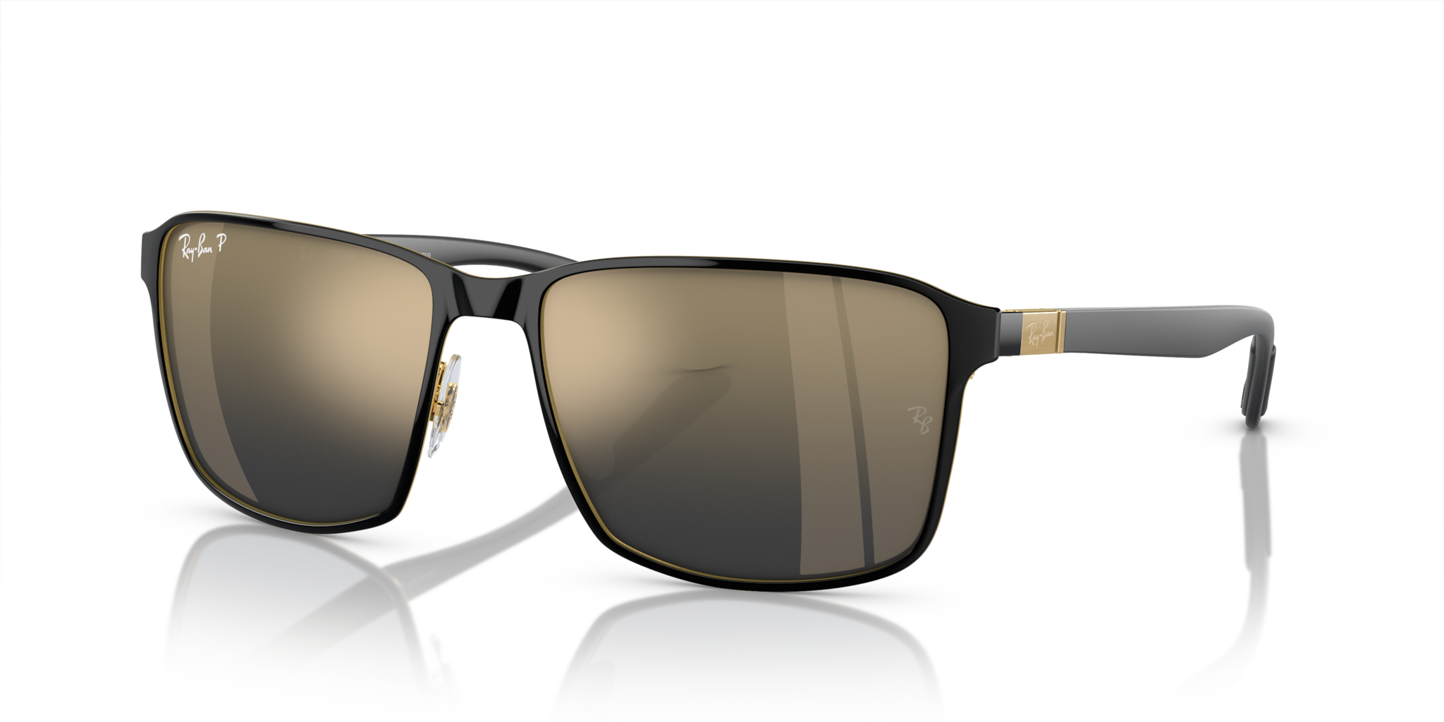 RAY-BAN RB 3721CH - 187/J0 BLACK ON GOLD | UNISEX SUNGLASSES 
