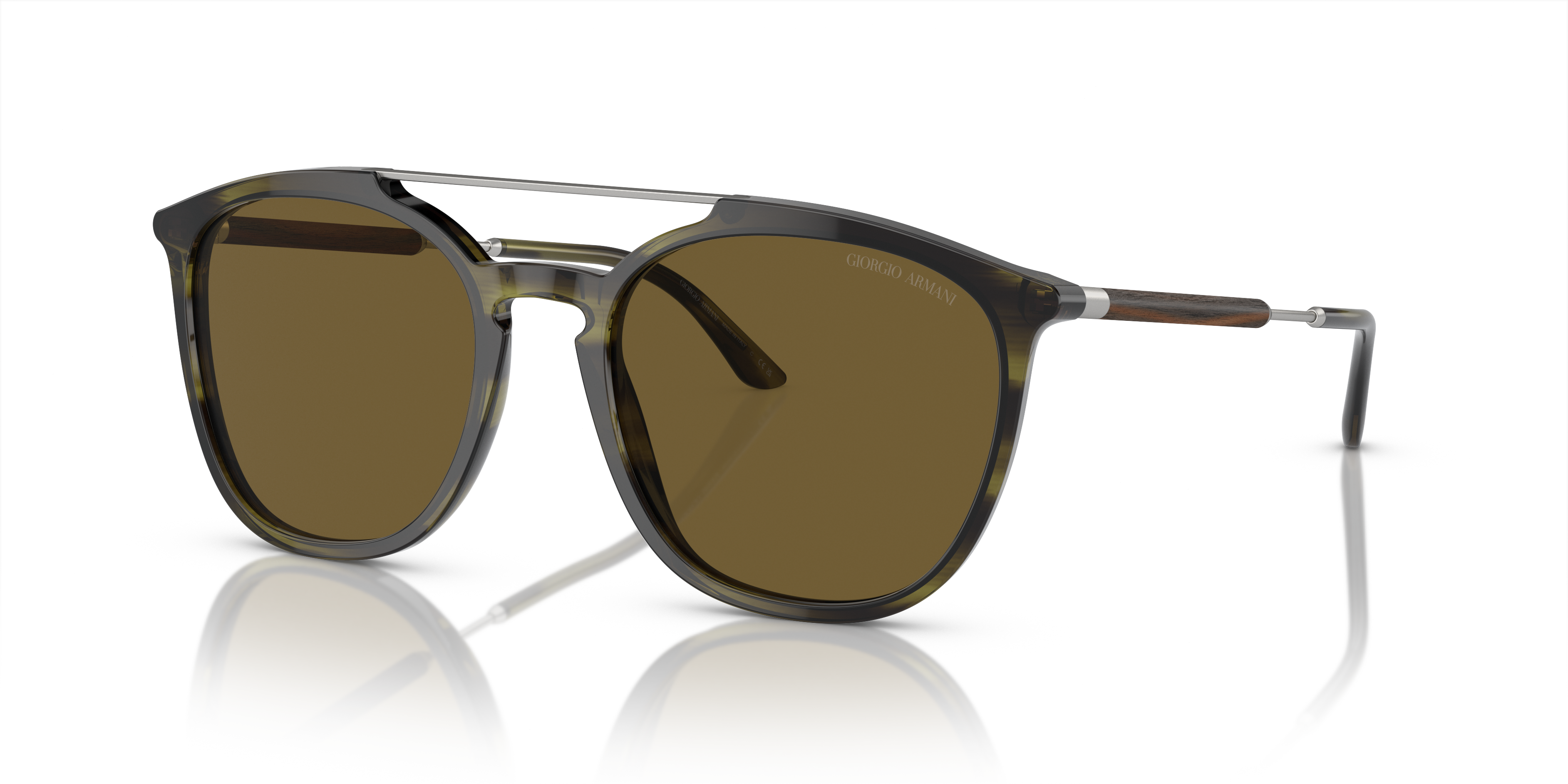 Occhiali da Sole Giorgio Armani AR8198 Uomo Striped Green Originali