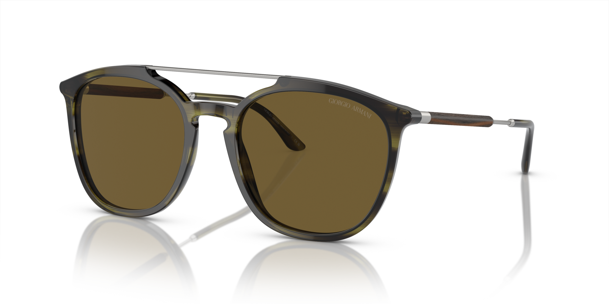 Occhiali da Sole Giorgio Armani AR8198 Uomo Striped Green Originali