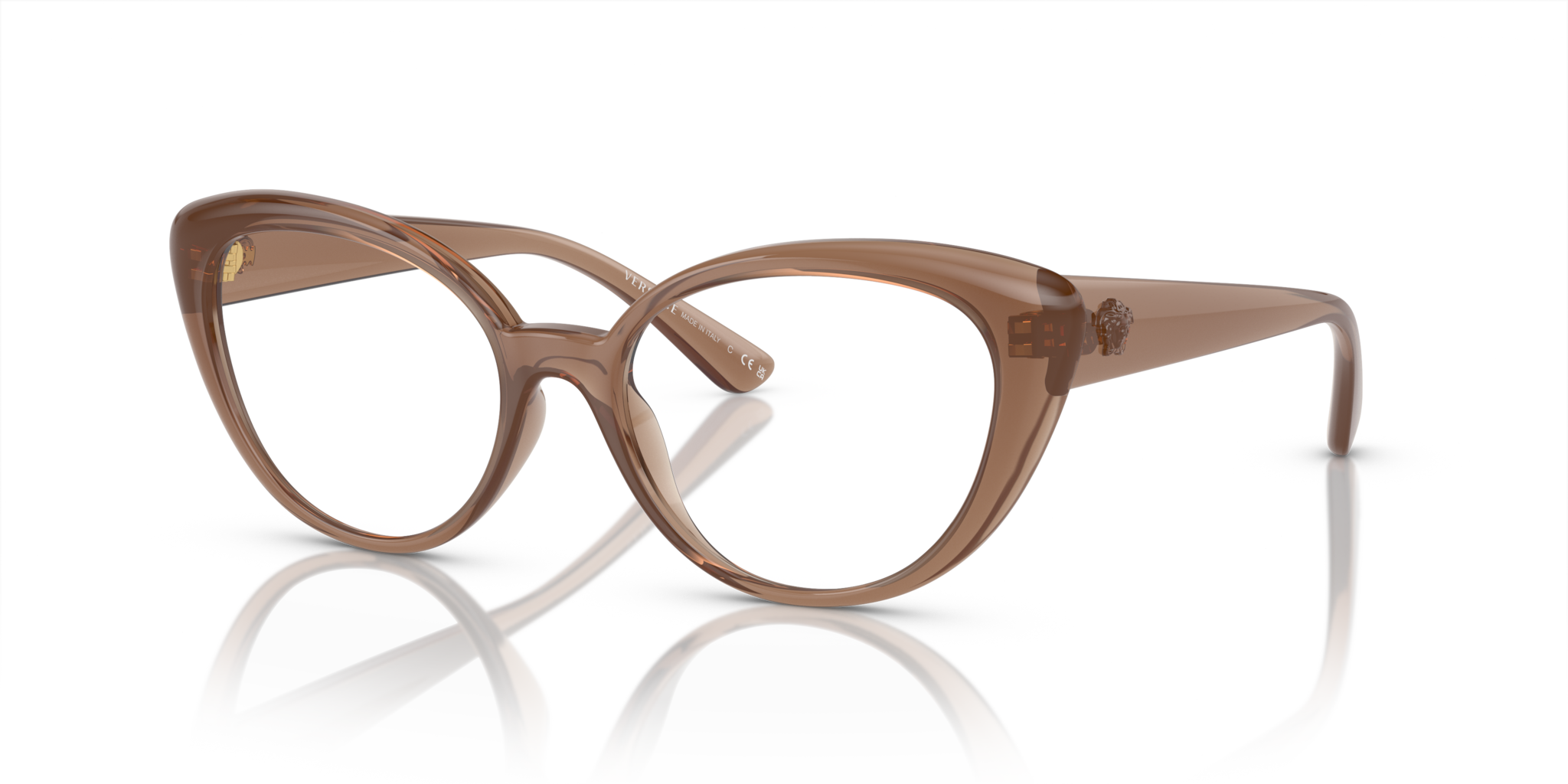 Versace 0VE3349U Occhiali da Vista Donna | Marrone Trasparente
