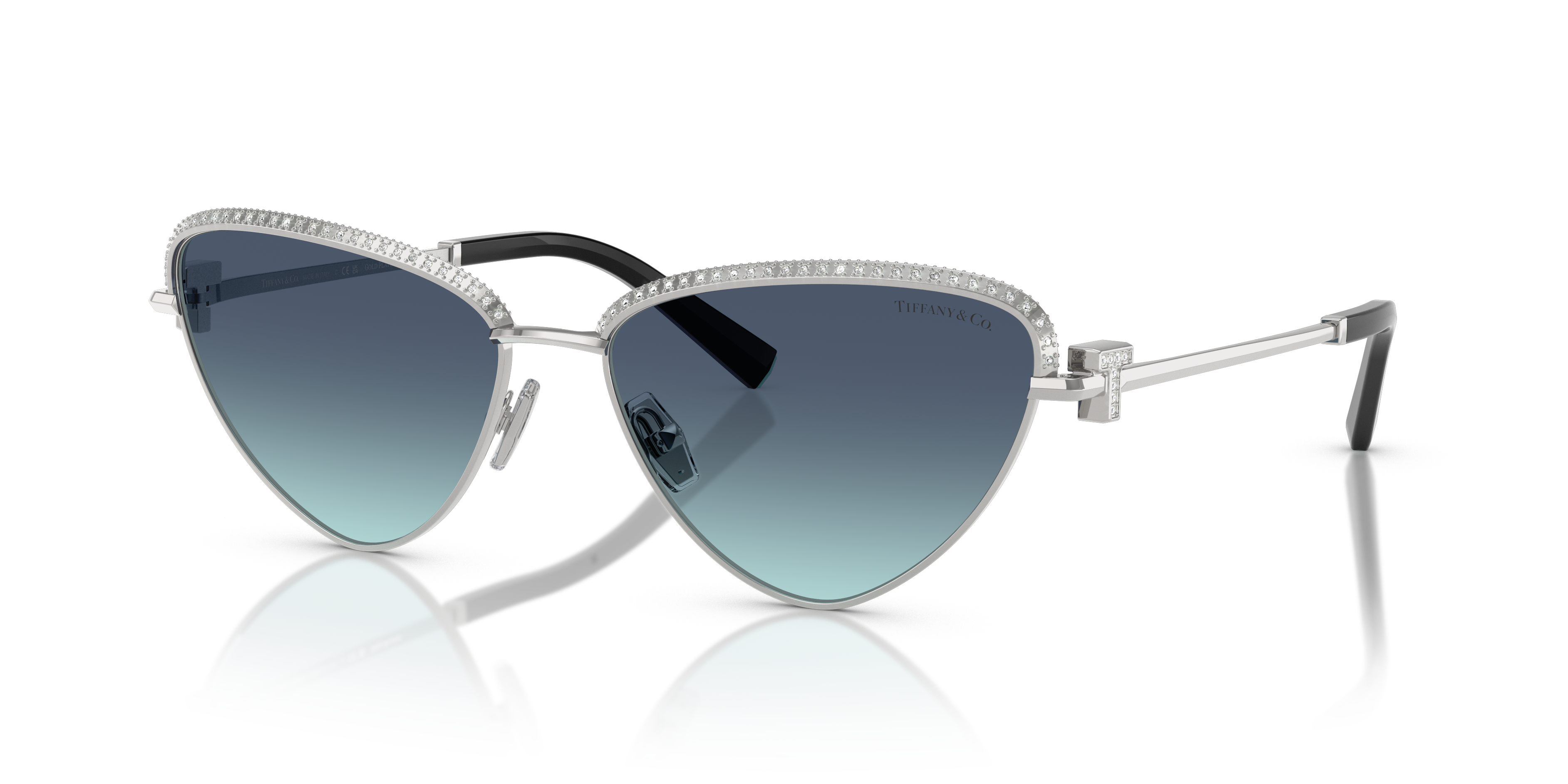 Occhiali da Sole Donna Tiffany TF3107KB Silver Gold Plated - Originali