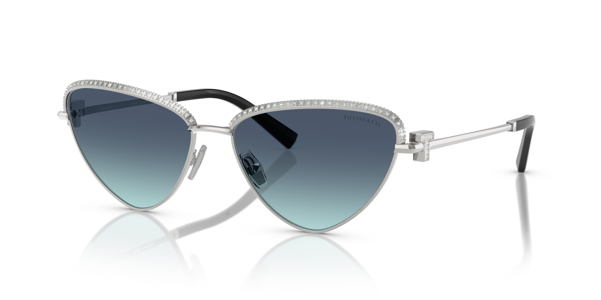 Occhiali da Sole Donna Tiffany TF3107KB Silver Gold Plated - Originali
