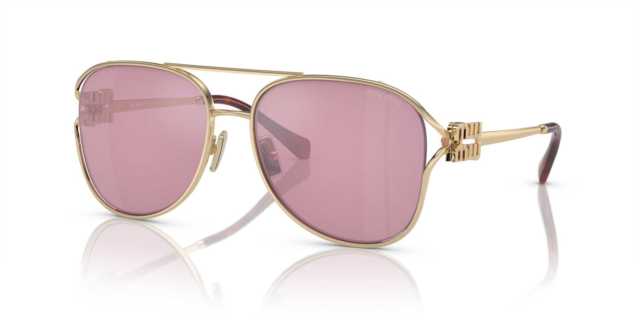 Miu Miu 0MU 52ZS Pale Gold Donna: Occhiali da Sole Originali