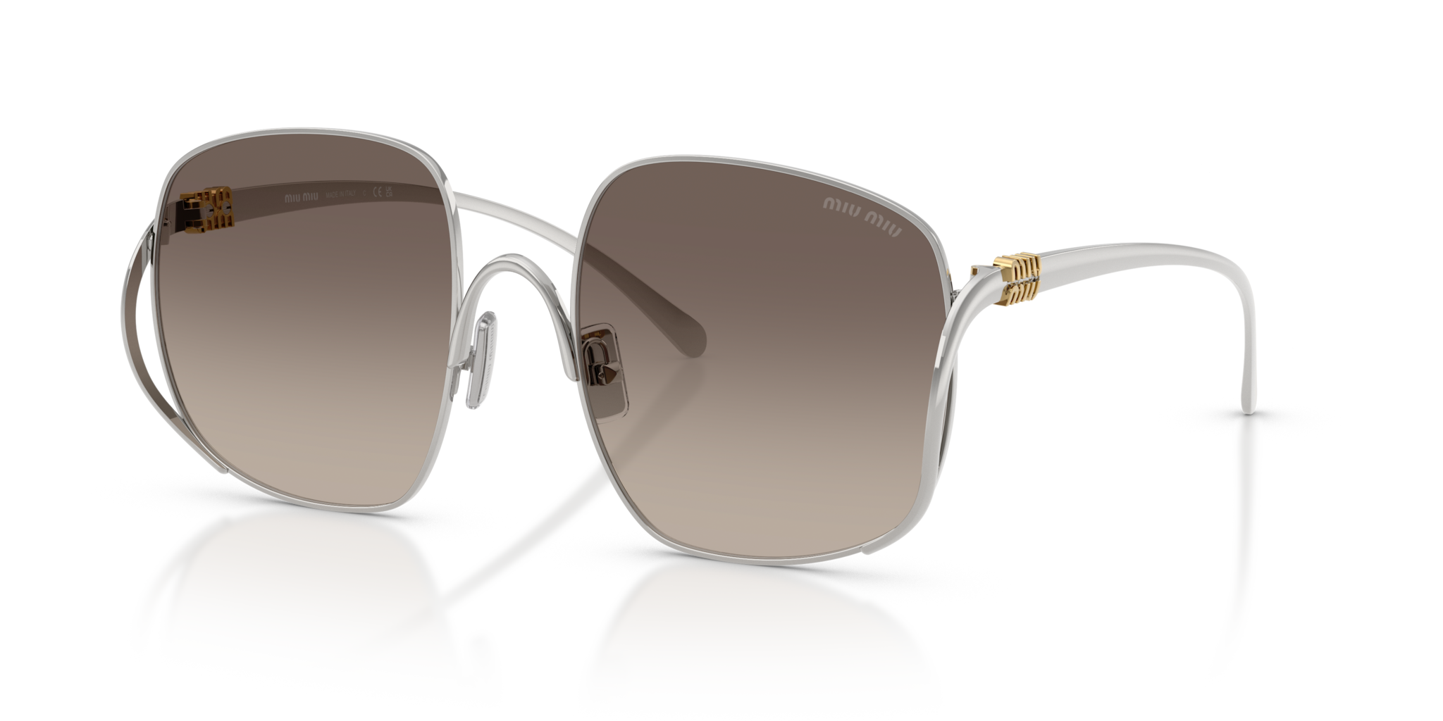 Miu Miu MU A57S Occhiali da Sole Silver Donna | Stile Unico