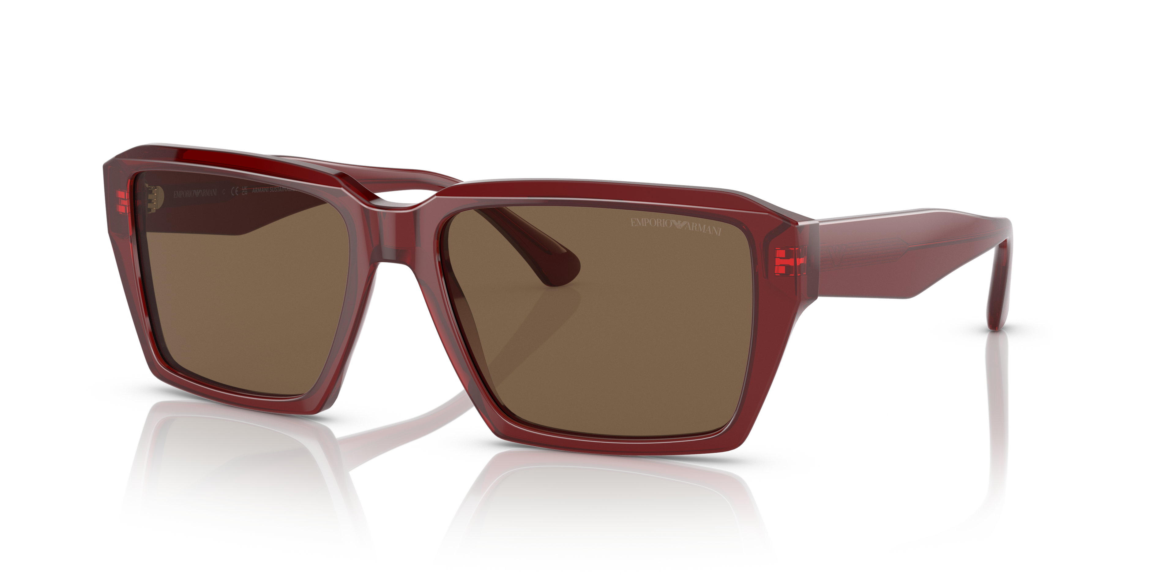 Occhiali da Sole Uomo Emporio Armani EA4186 Rosso Trasparente Lucido