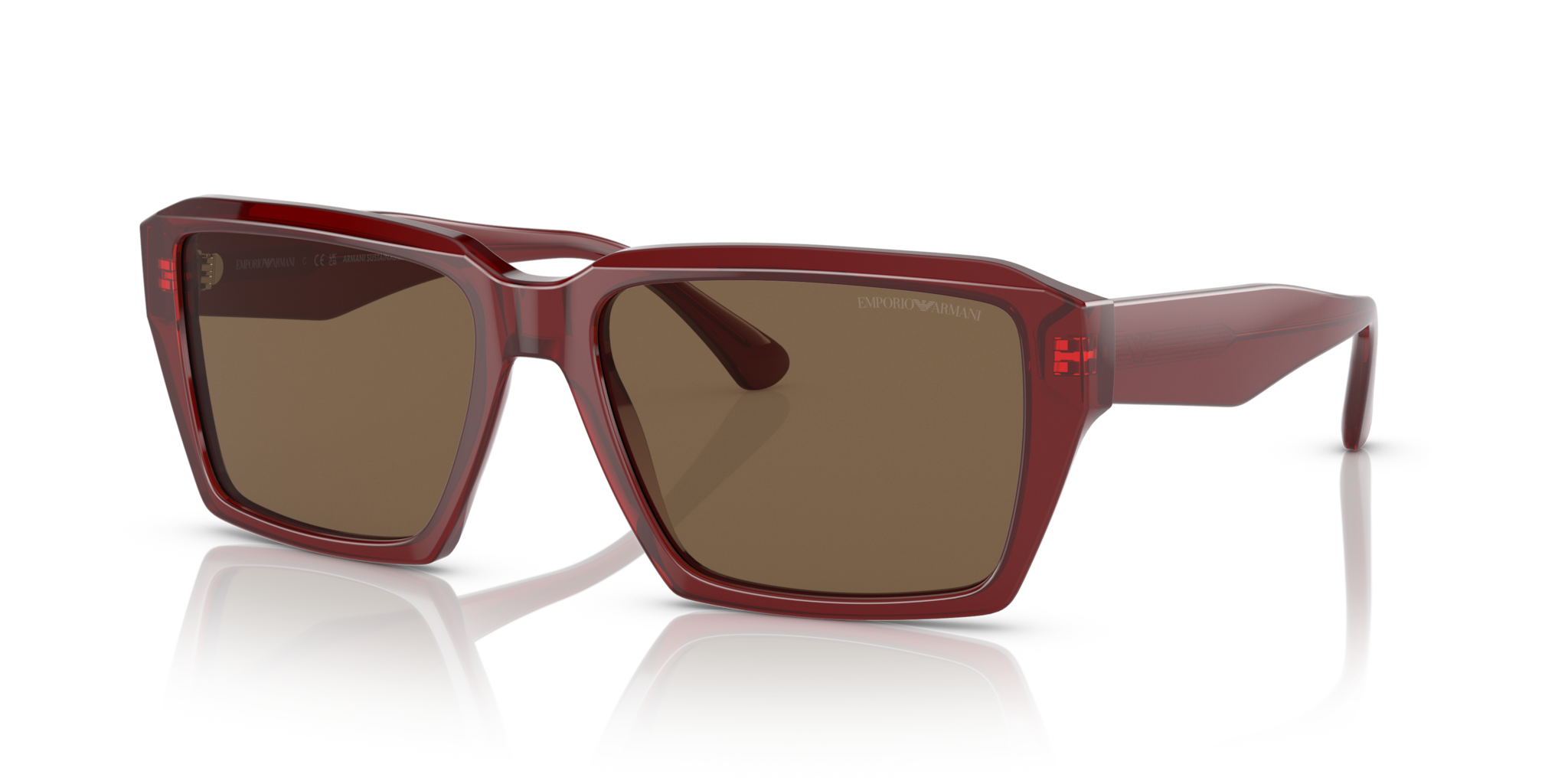 Occhiali da Sole Uomo Emporio Armani EA4186 Rosso Trasparente Lucido