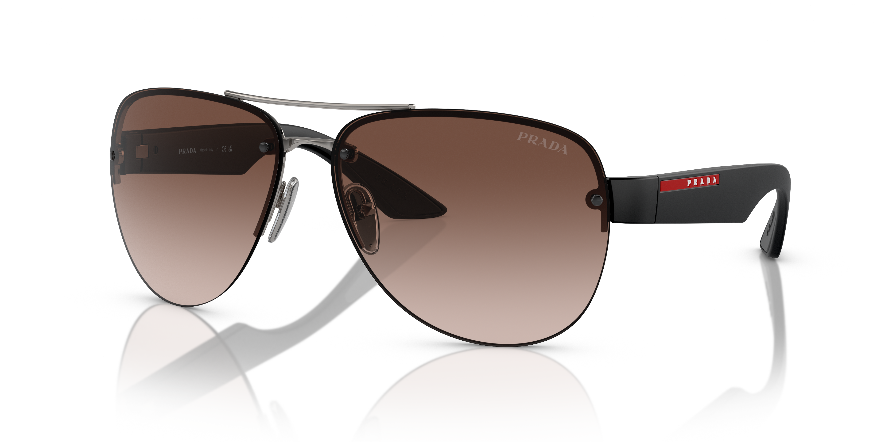 Occhiali da Sole Prada Linea Rossa Uomo Gunmetal PS 55YS Originali