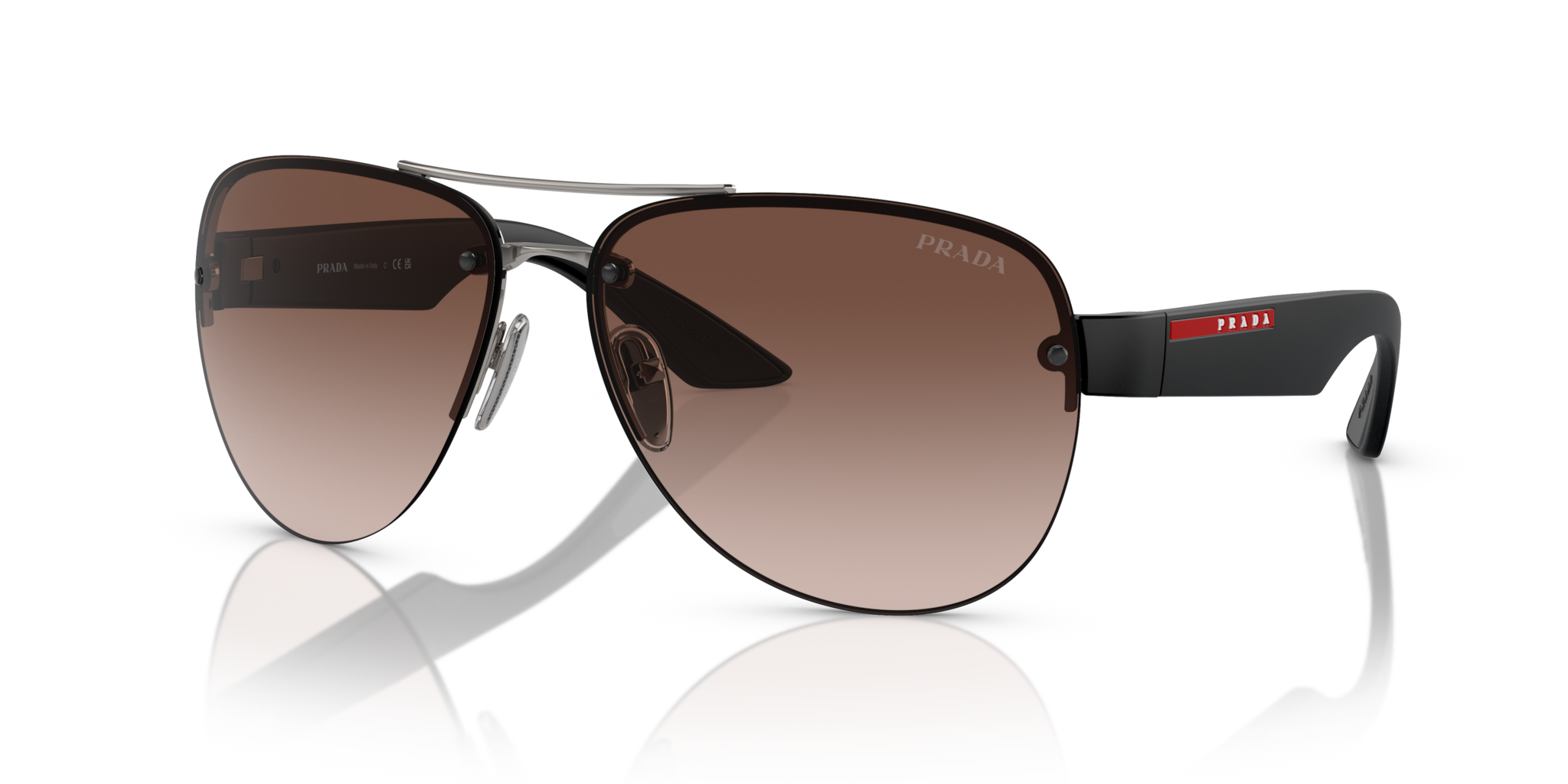 Occhiali da Sole Prada Linea Rossa Uomo Gunmetal PS 55YS Originali
