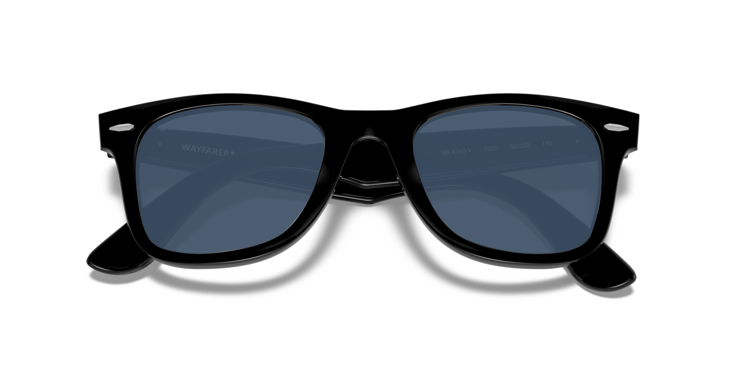 RAY-BAN Wayfarer Ease RX4340V 2000 SHINY BLACK cal 50