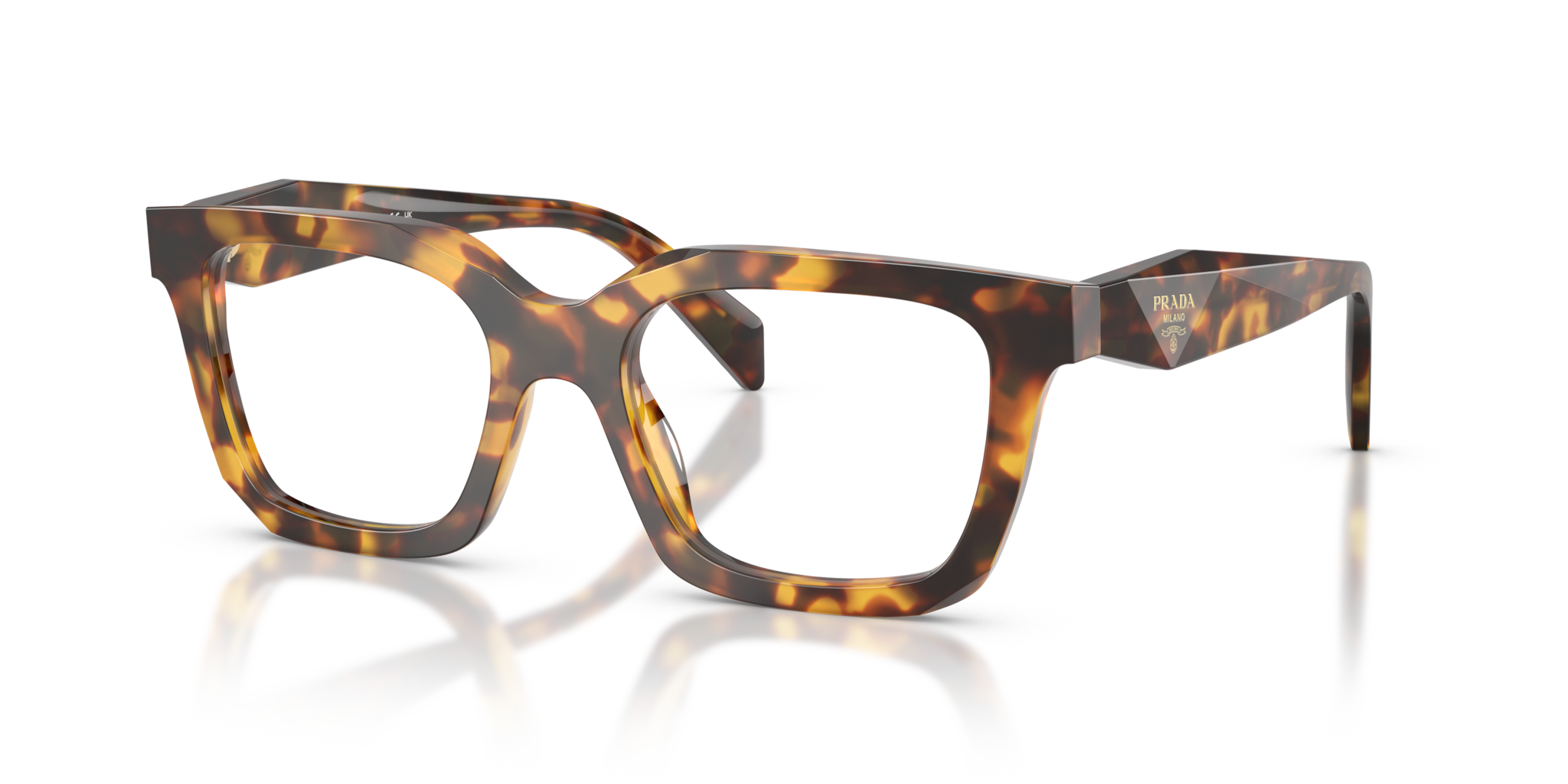 Prada 0PR C08V Occhiali da Vista Donna Honey Tortoise | Icona di Stile
