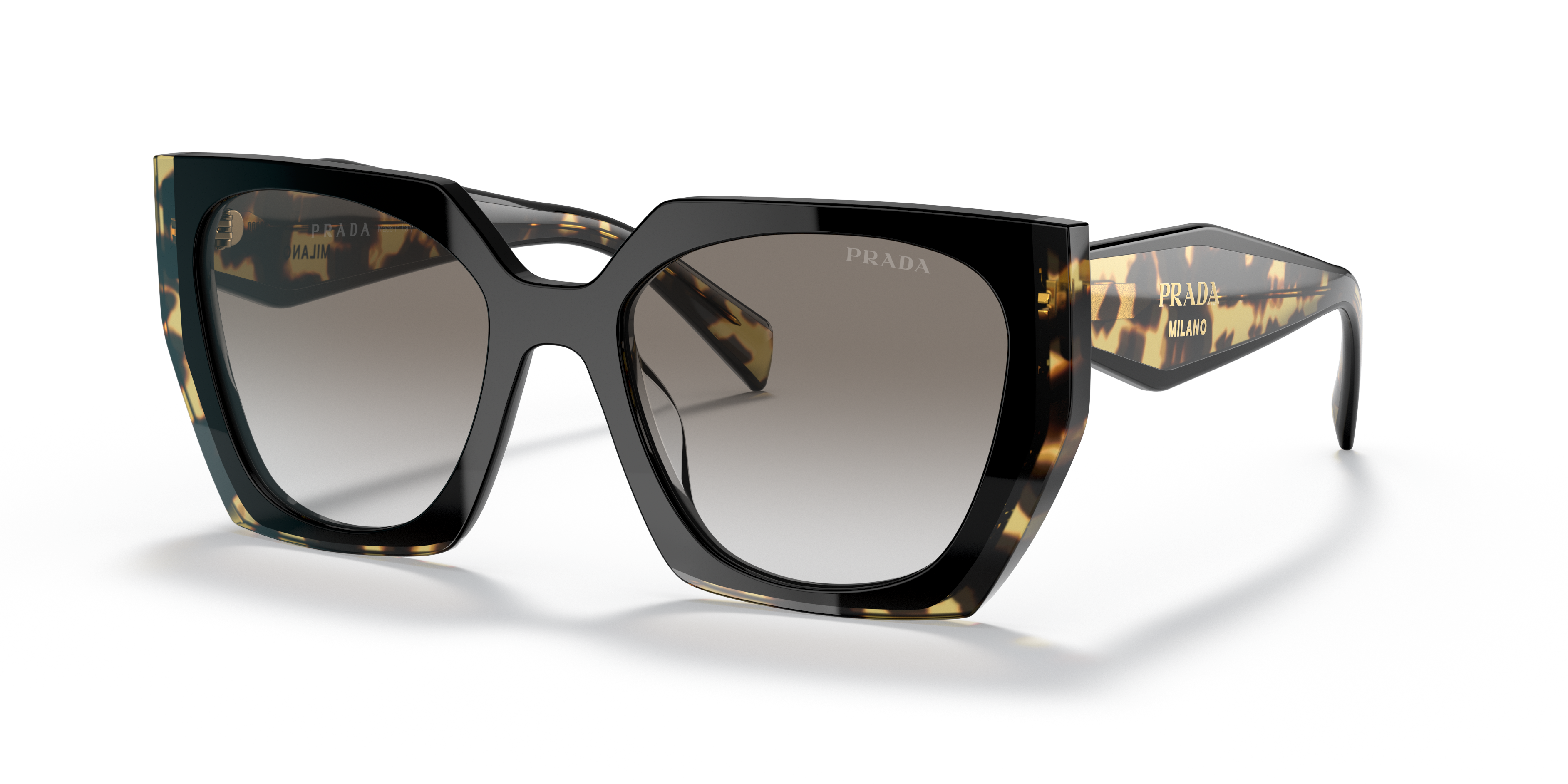 PRADA PR 15WS (3890A7) MEDIUM TORTOISE BLACK SUNGLASSES 