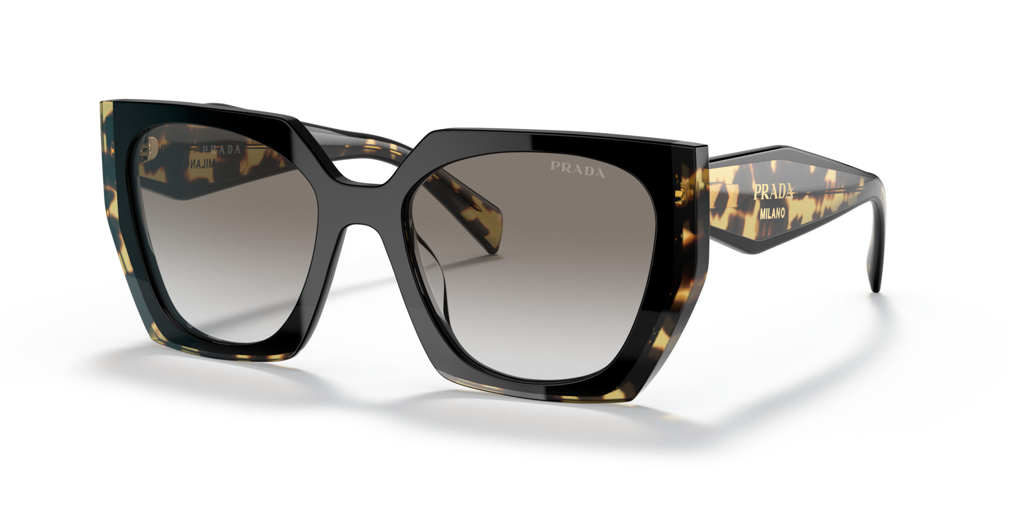 PRADA PR 15WS (3890A7) MEDIUM TORTOISE BLACK SUNGLASSES 