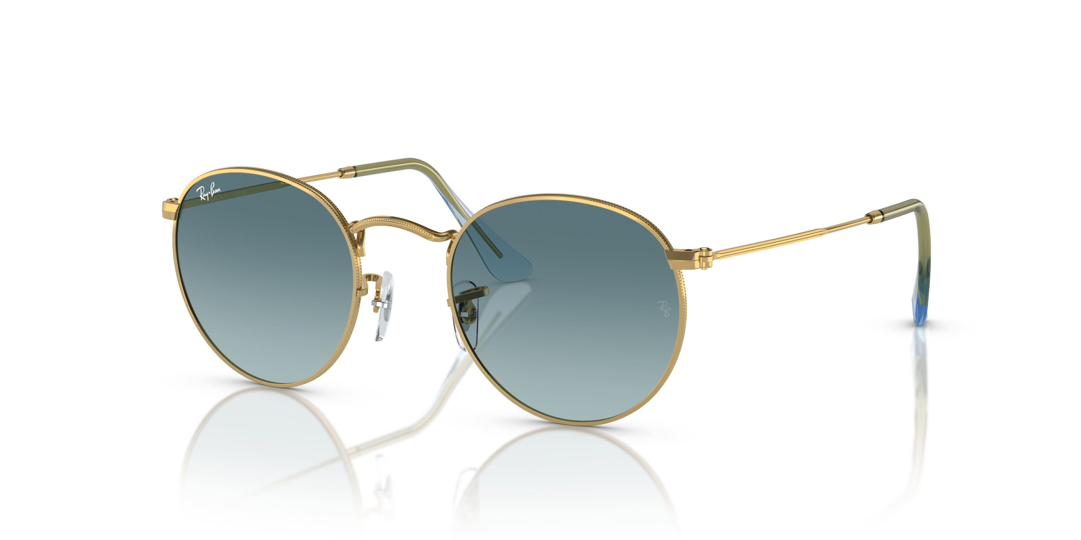 MEN'S SUNGLASSES RAY-BAN RB 3447 ROUND METAL 001 ARISTA CALIBER 47 
